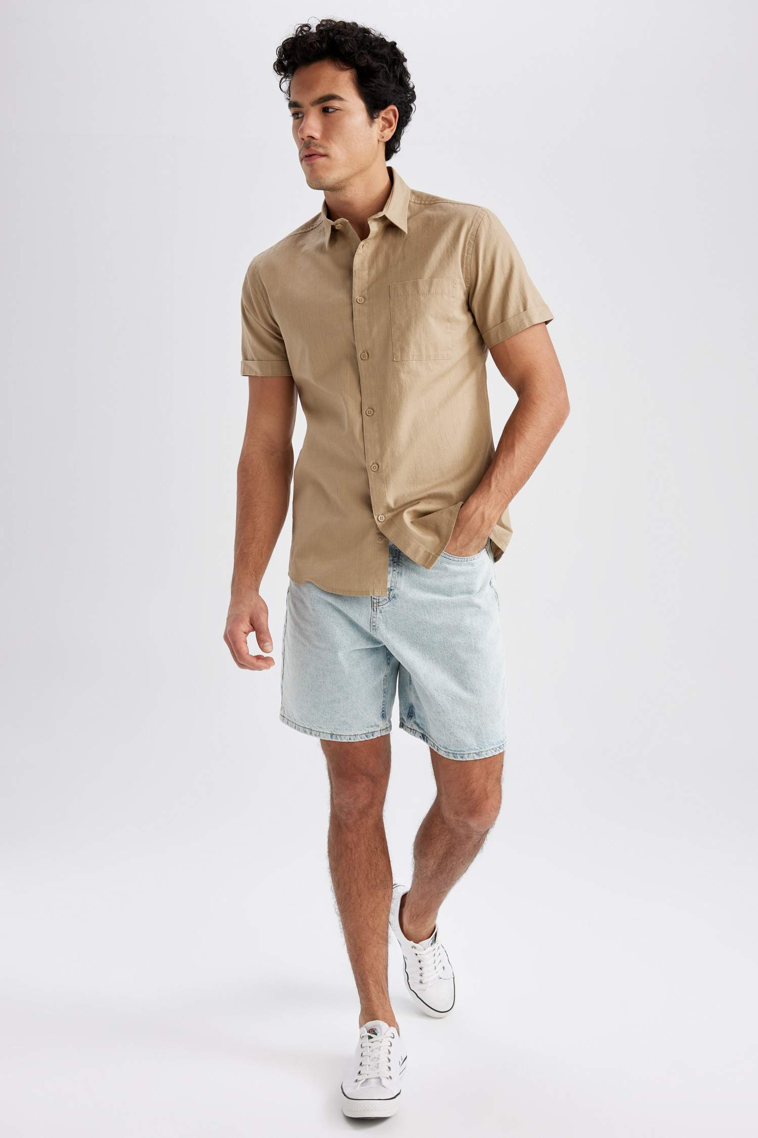 Slim Fit Cotton Short Sleeve Shirt
