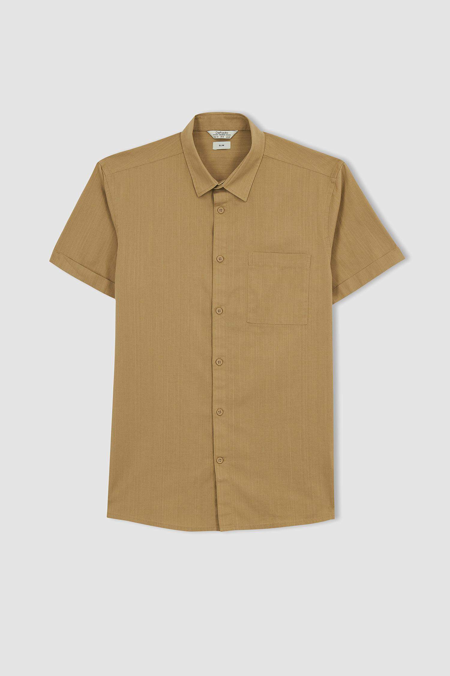 Slim Fit Cotton Short Sleeve Shirt