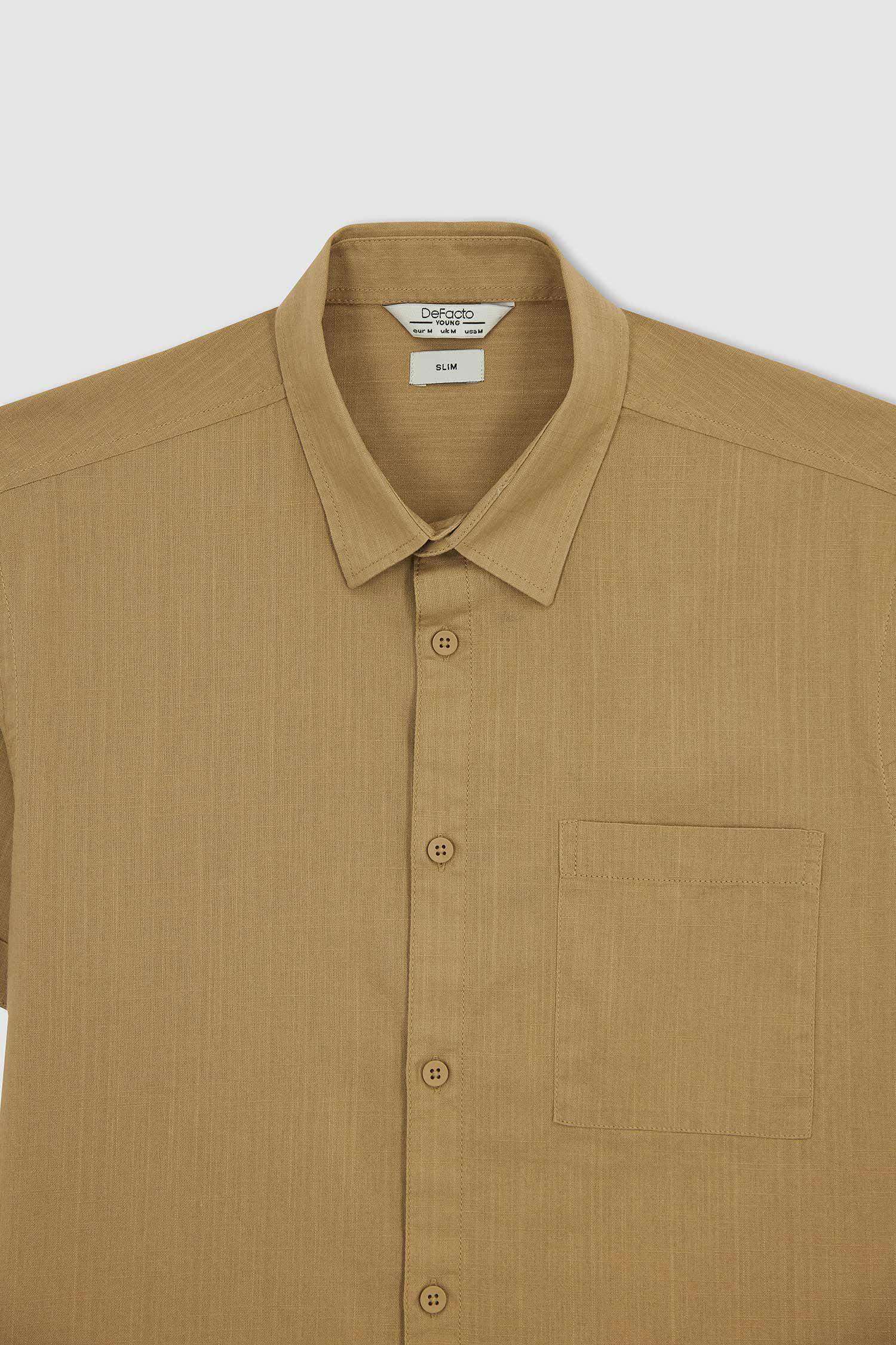 Slim Fit Cotton Short Sleeve Shirt