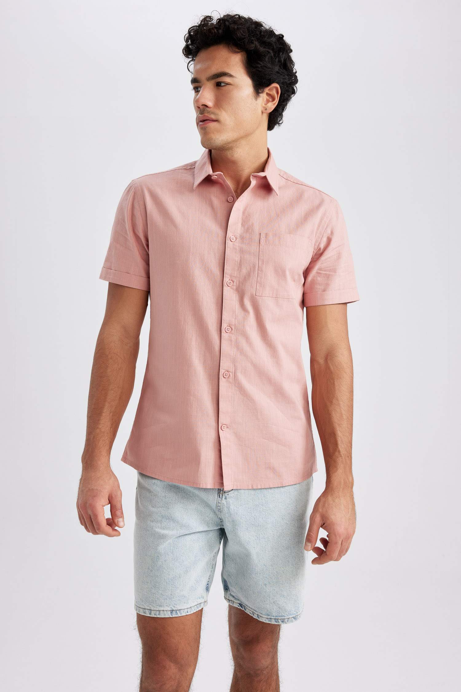 Slim Fit Cotton Short Sleeve Shirt