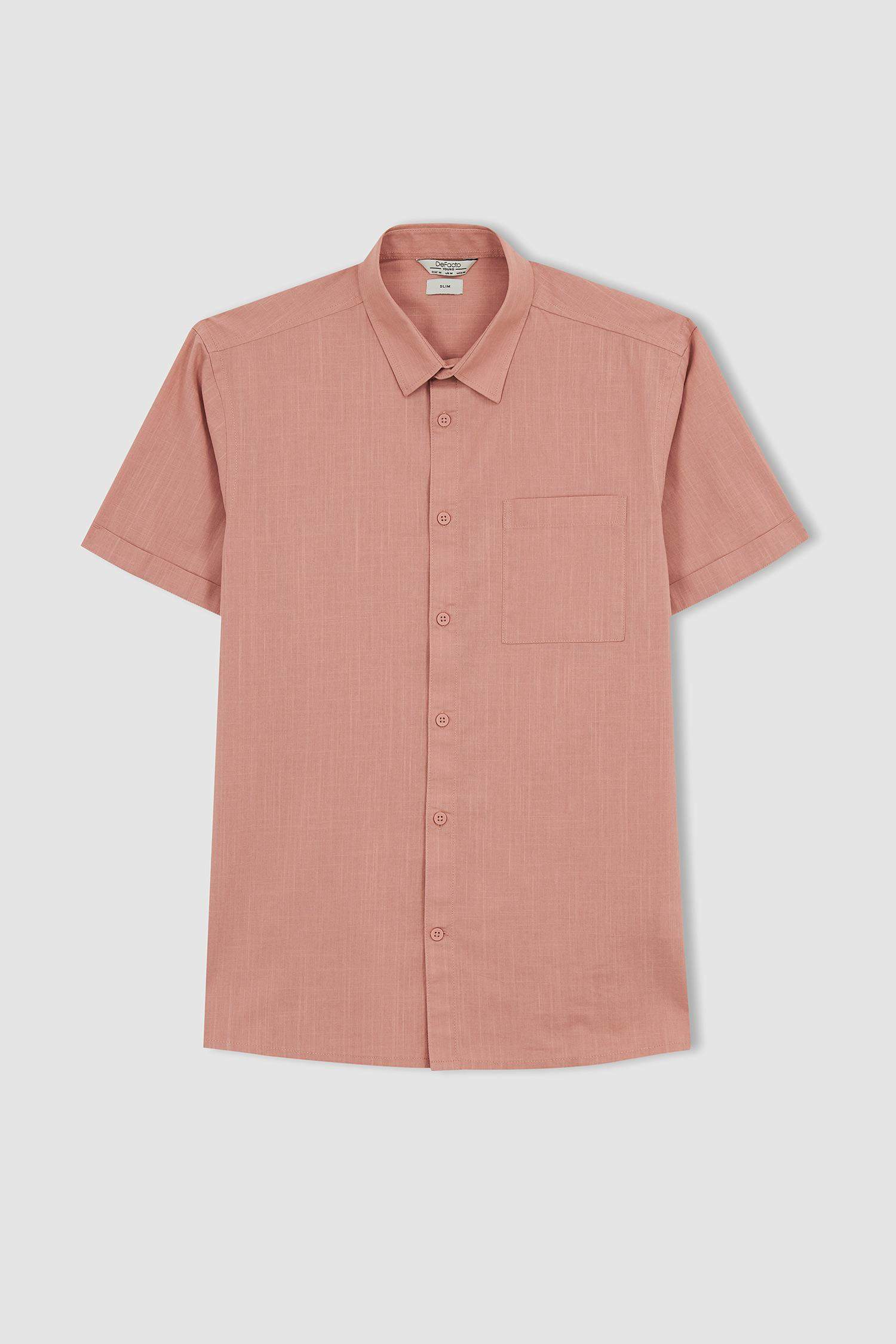 Slim Fit Cotton Short Sleeve Shirt