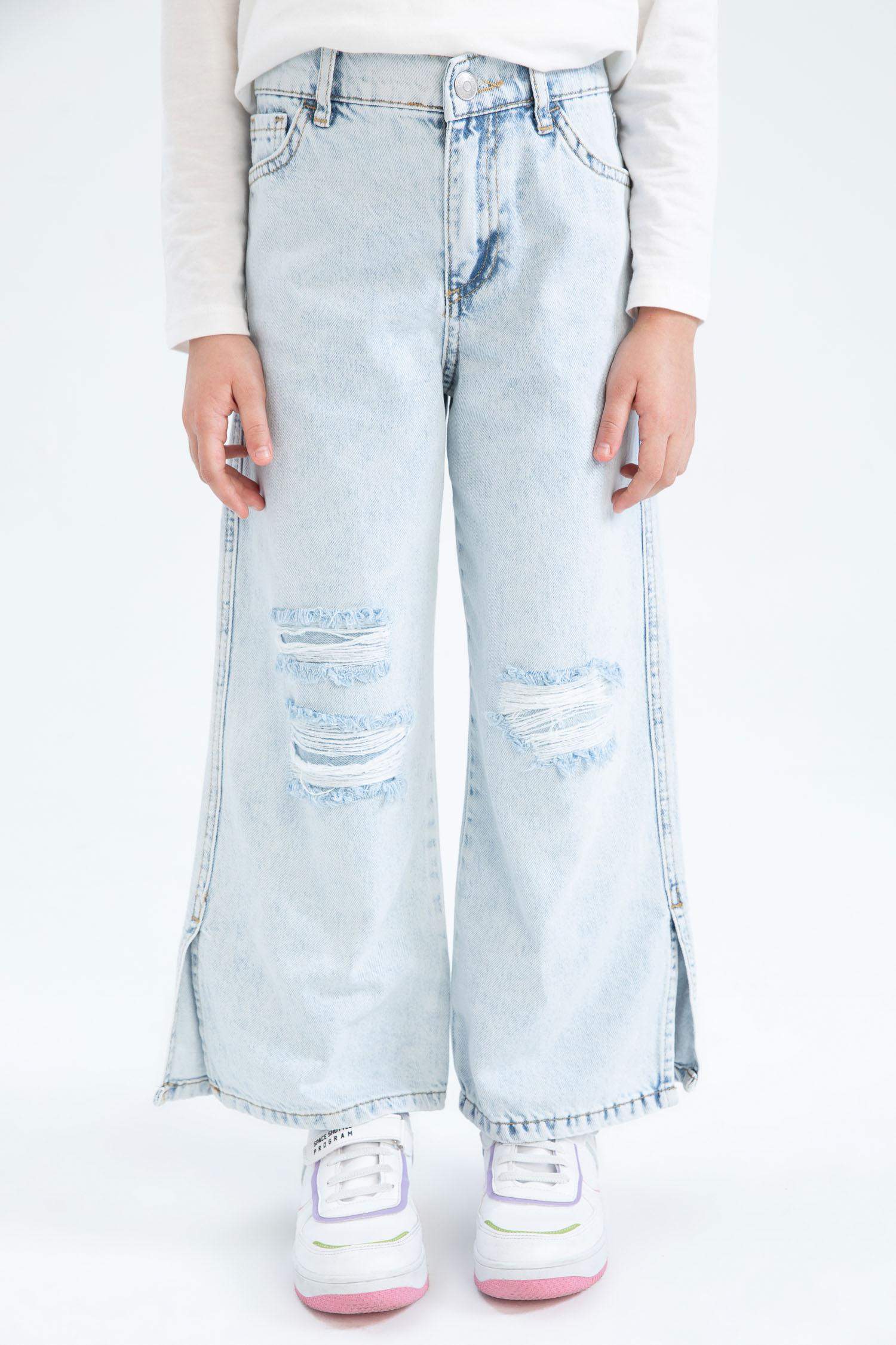 Джинсы широкие рванные для девочек