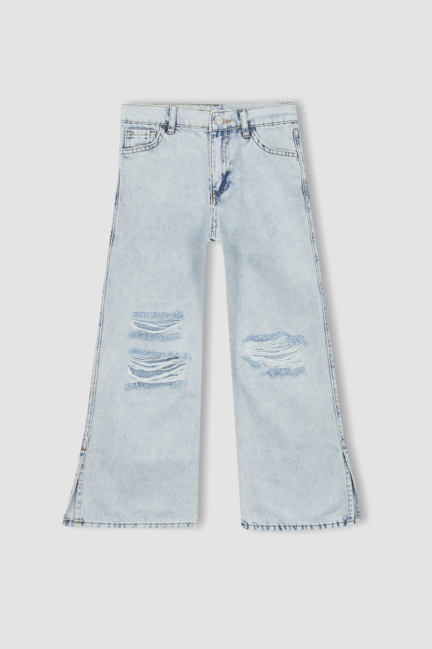 Джинсы широкие рванные для девочек