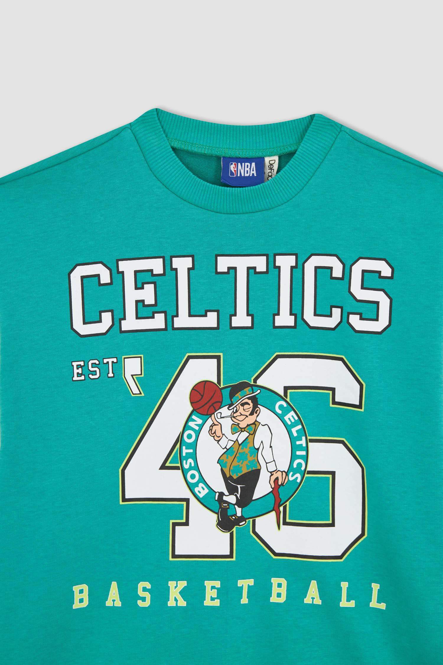 Beige Girls & Teens Relax Fit Boston Celtics Licensed Crew Neck Sweatshirt  2689443