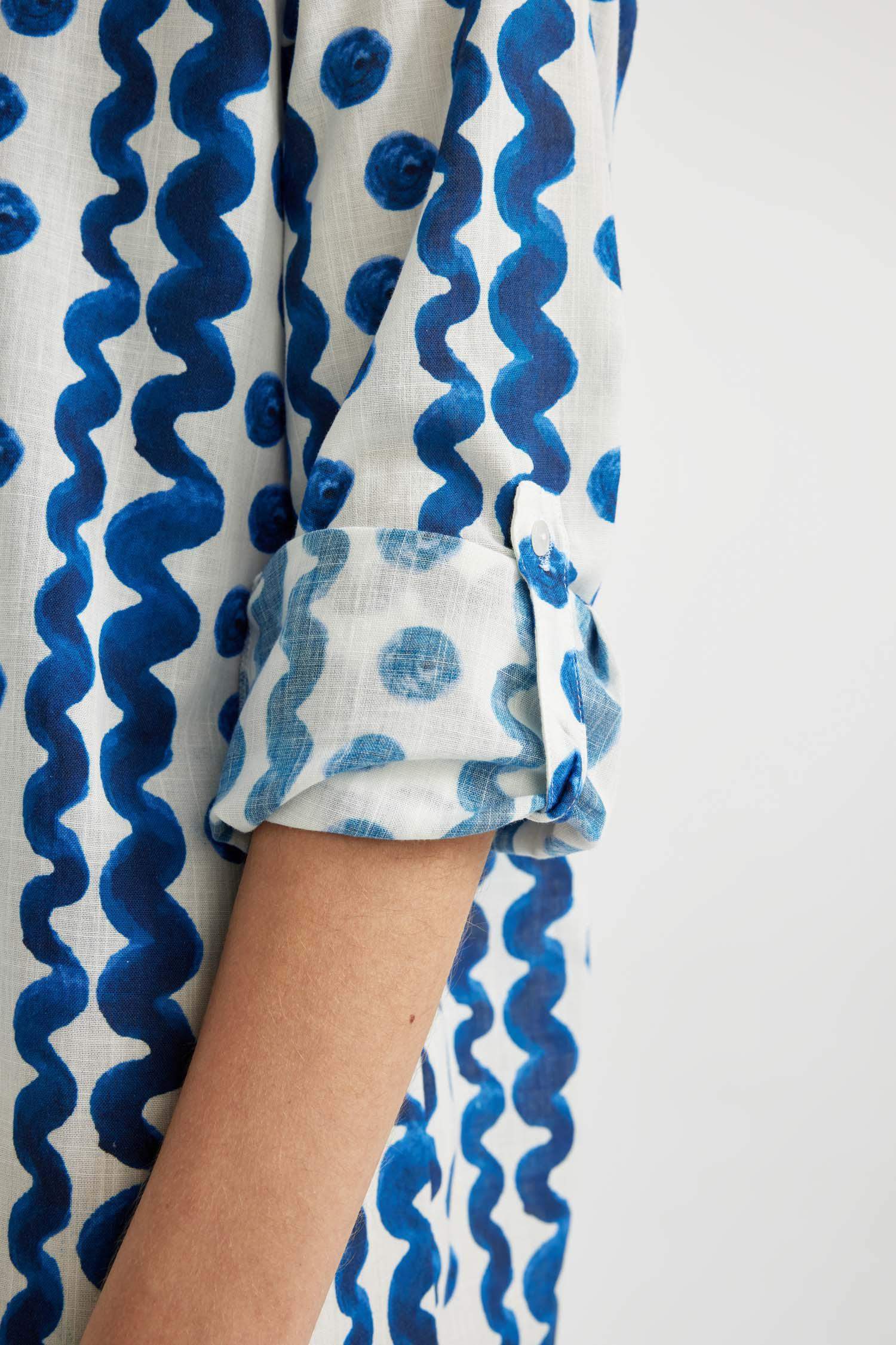 Patterned Poplin Beach Shirt