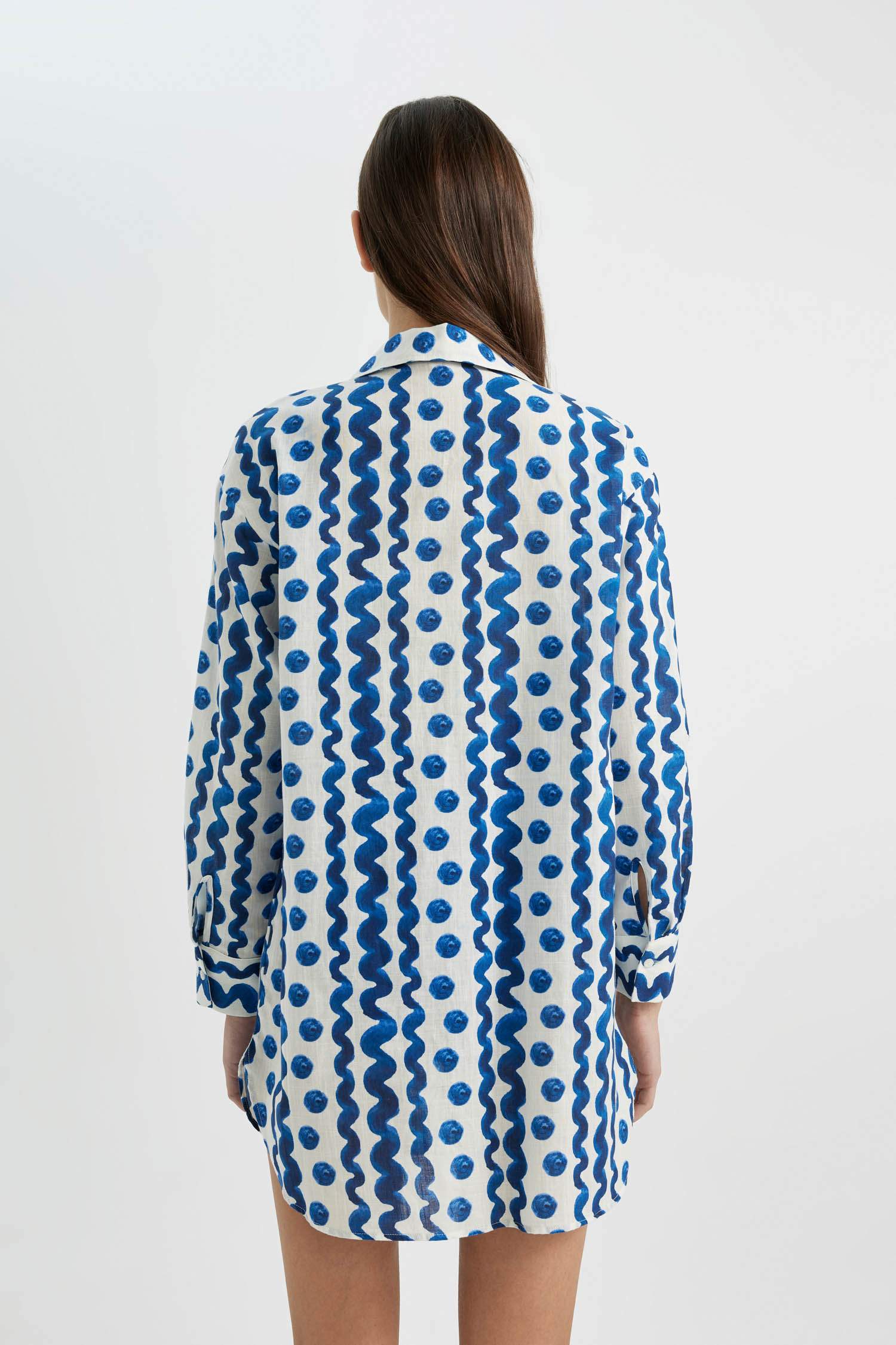 Patterned Poplin Beach Shirt