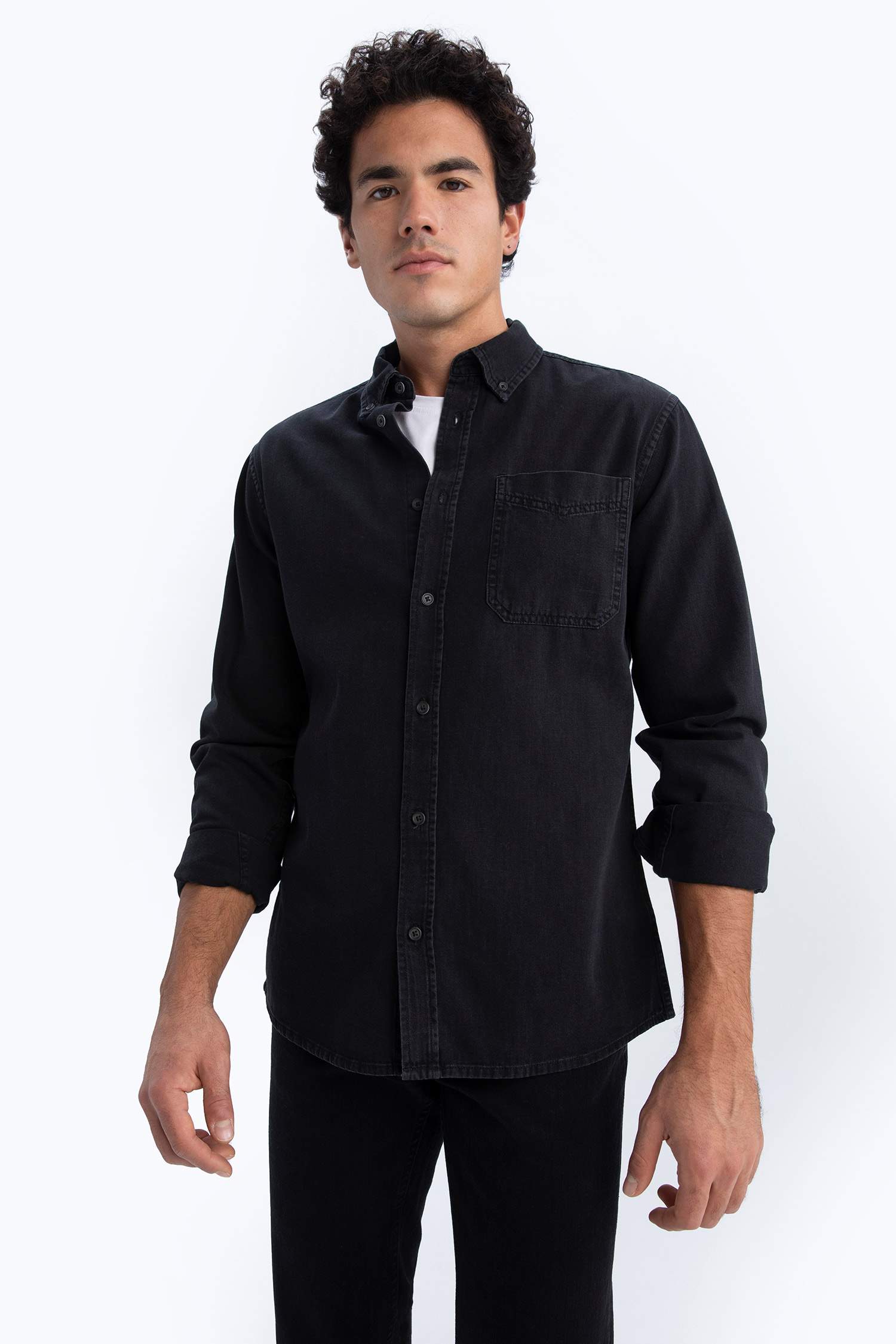 слим пішімі Ұзын жеңді көйлек