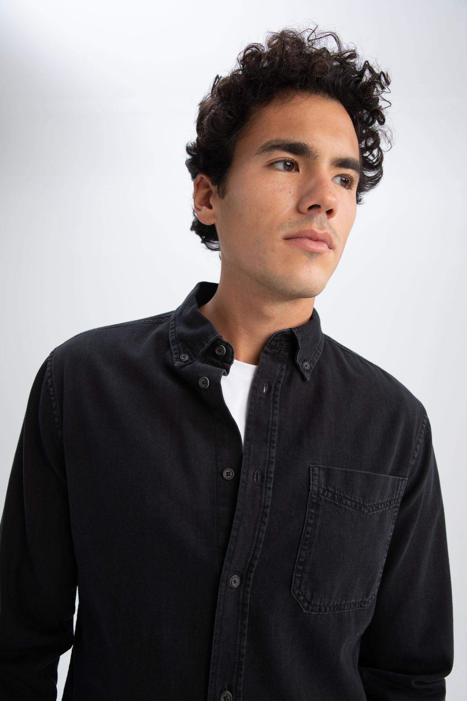 слим пішімі Ұзын жеңді көйлек