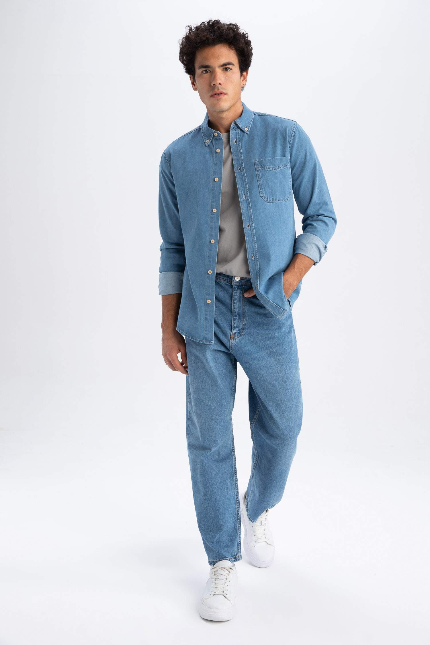 слим пішімі Ұзын жеңді көйлек