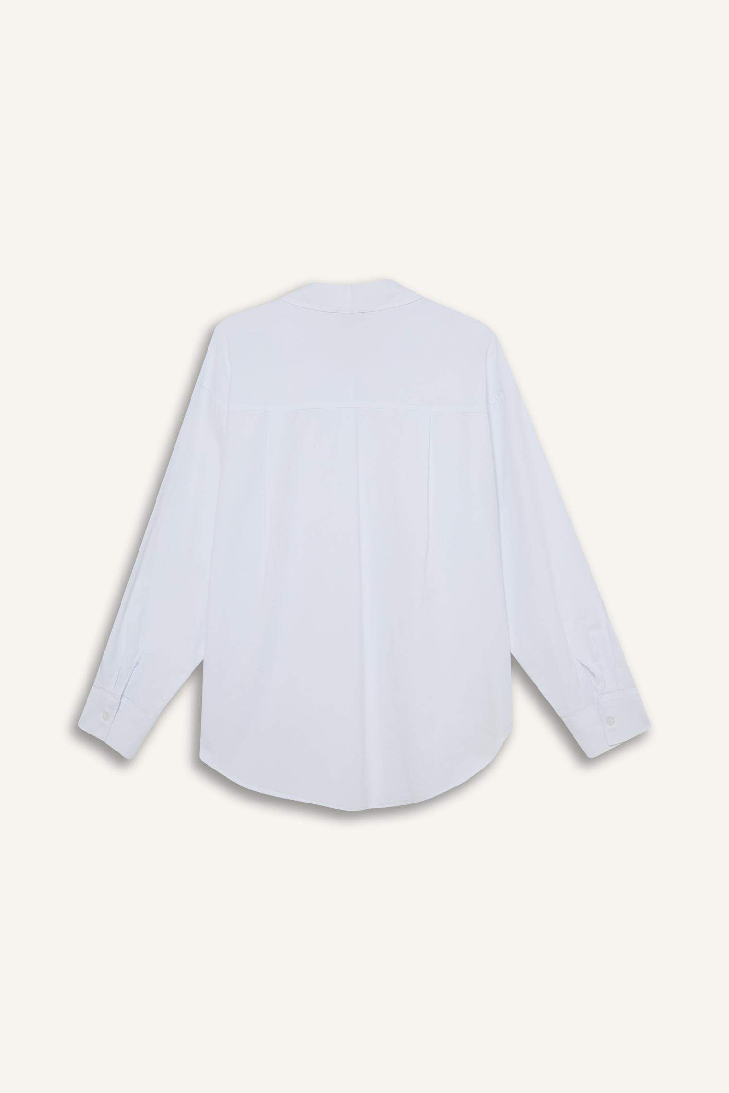 %100 Pamuk Oversize Geniş Kalıp Basic Düz Oxford Uzun Kollu Gömlek