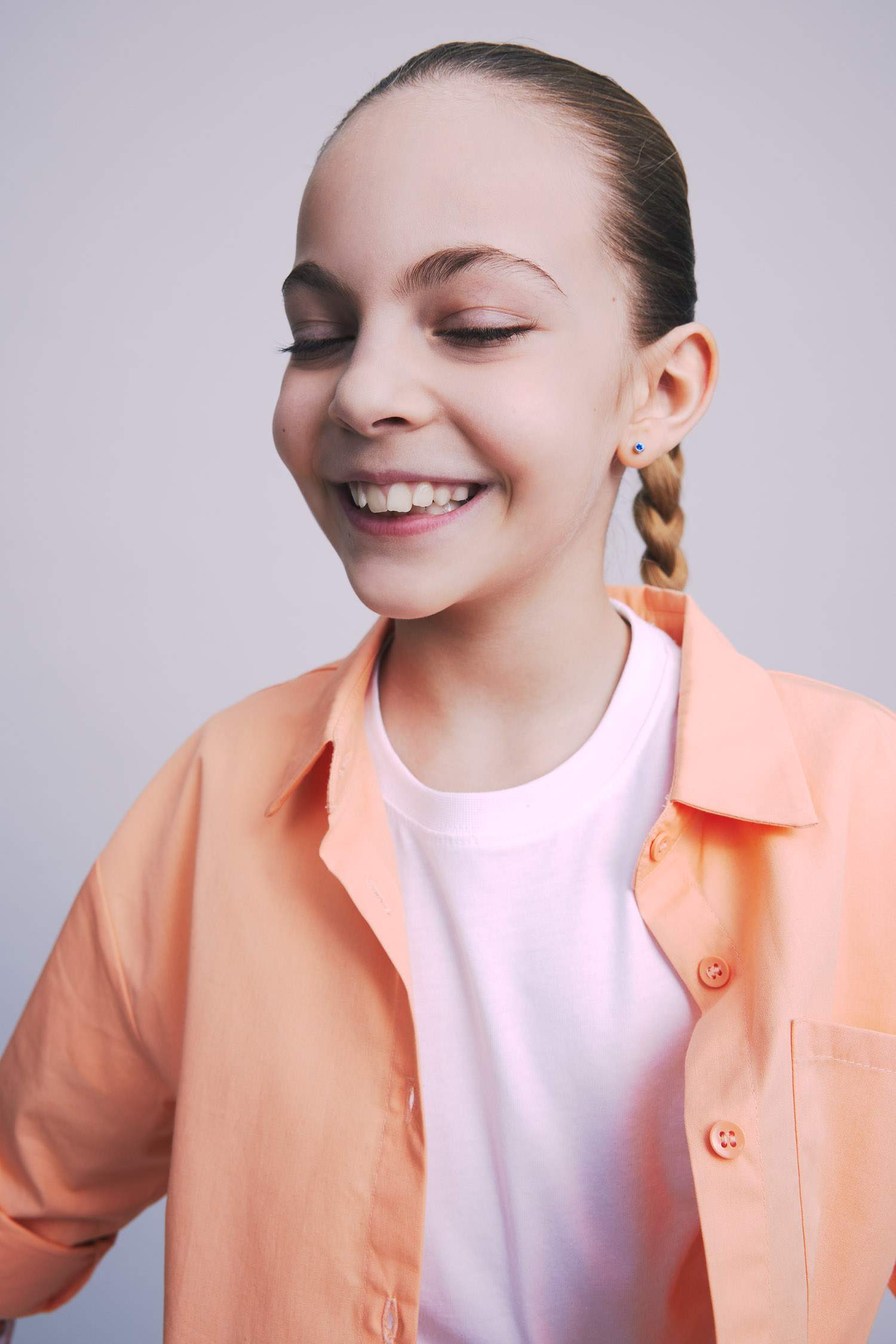 قميص بناتي اوفر سايز كم طويل