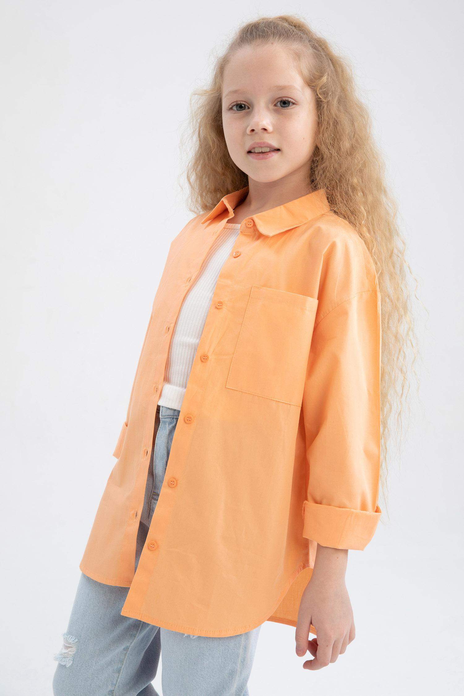 قميص بناتي اوفر سايز كم طويل