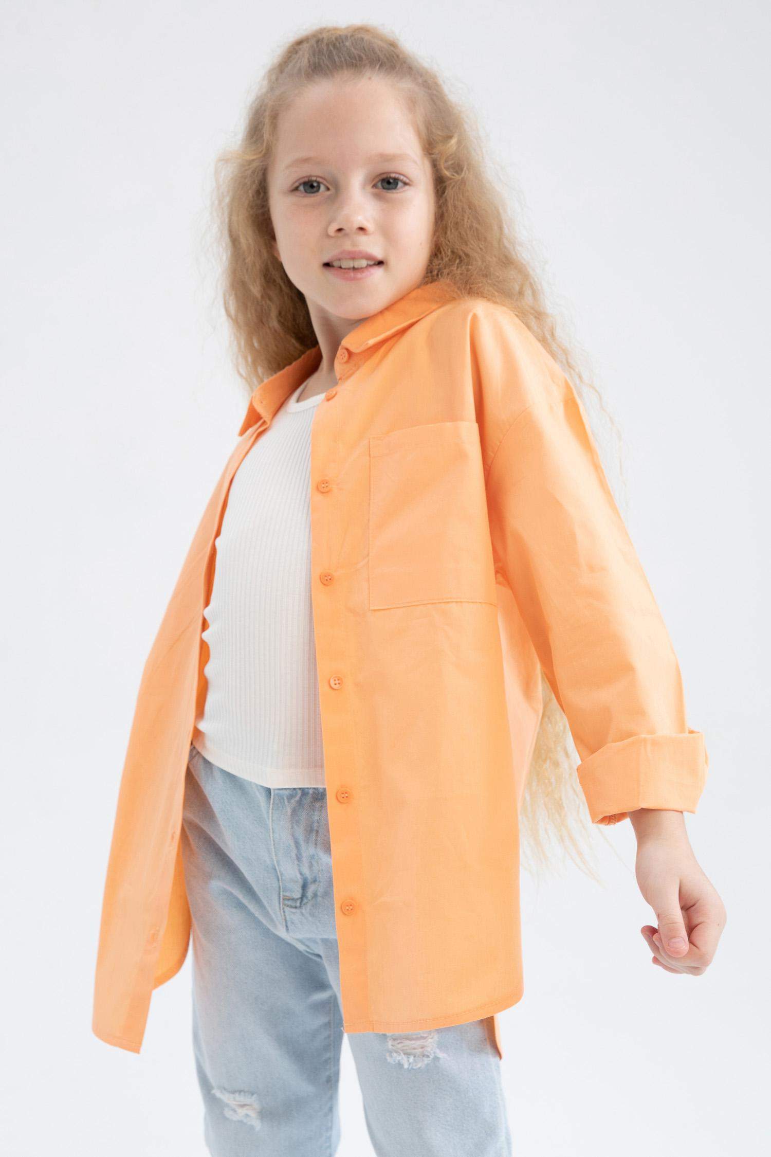 قميص بناتي اوفر سايز كم طويل