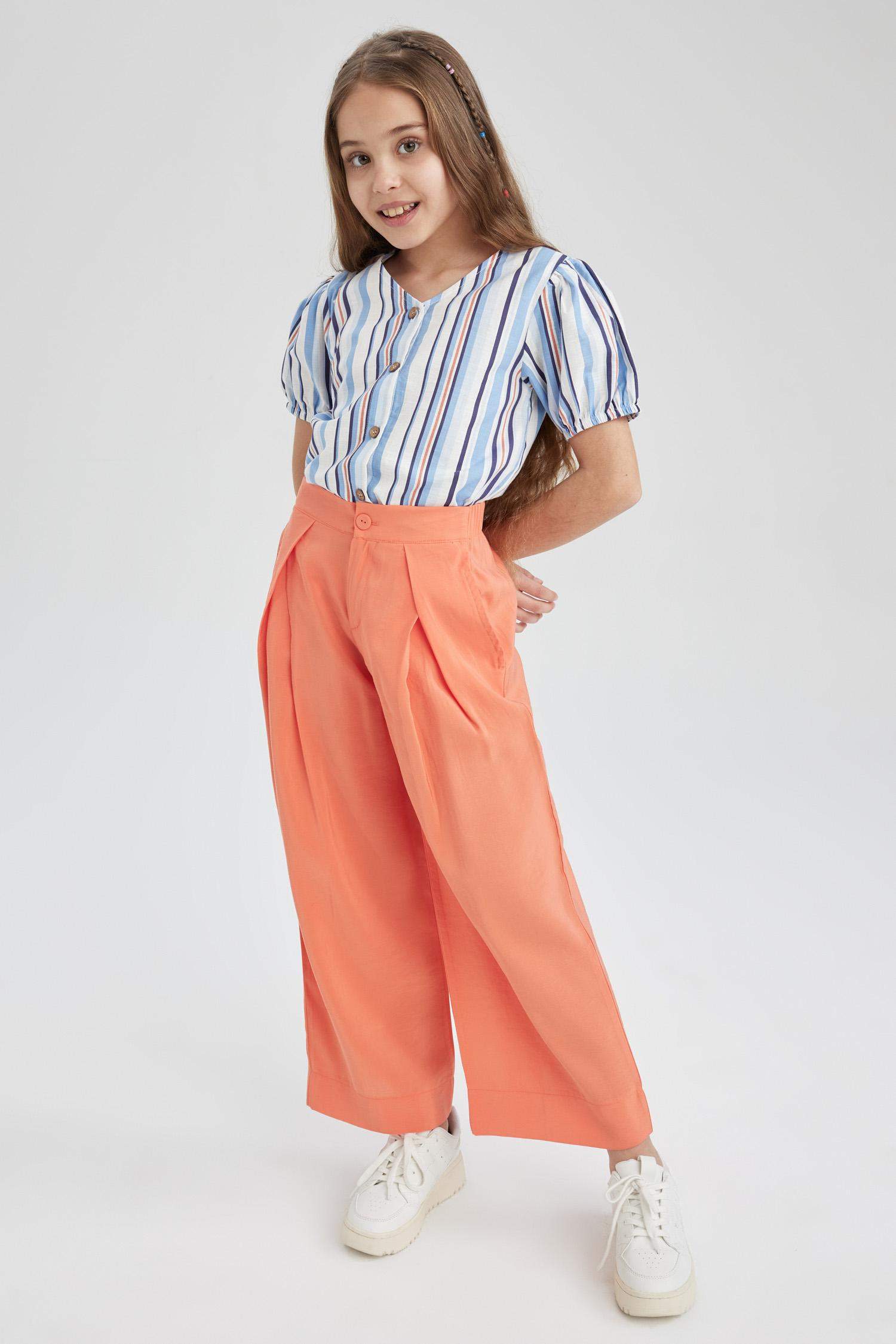 Рубашка с коротким рукавом с принтом из хлопка для девочек