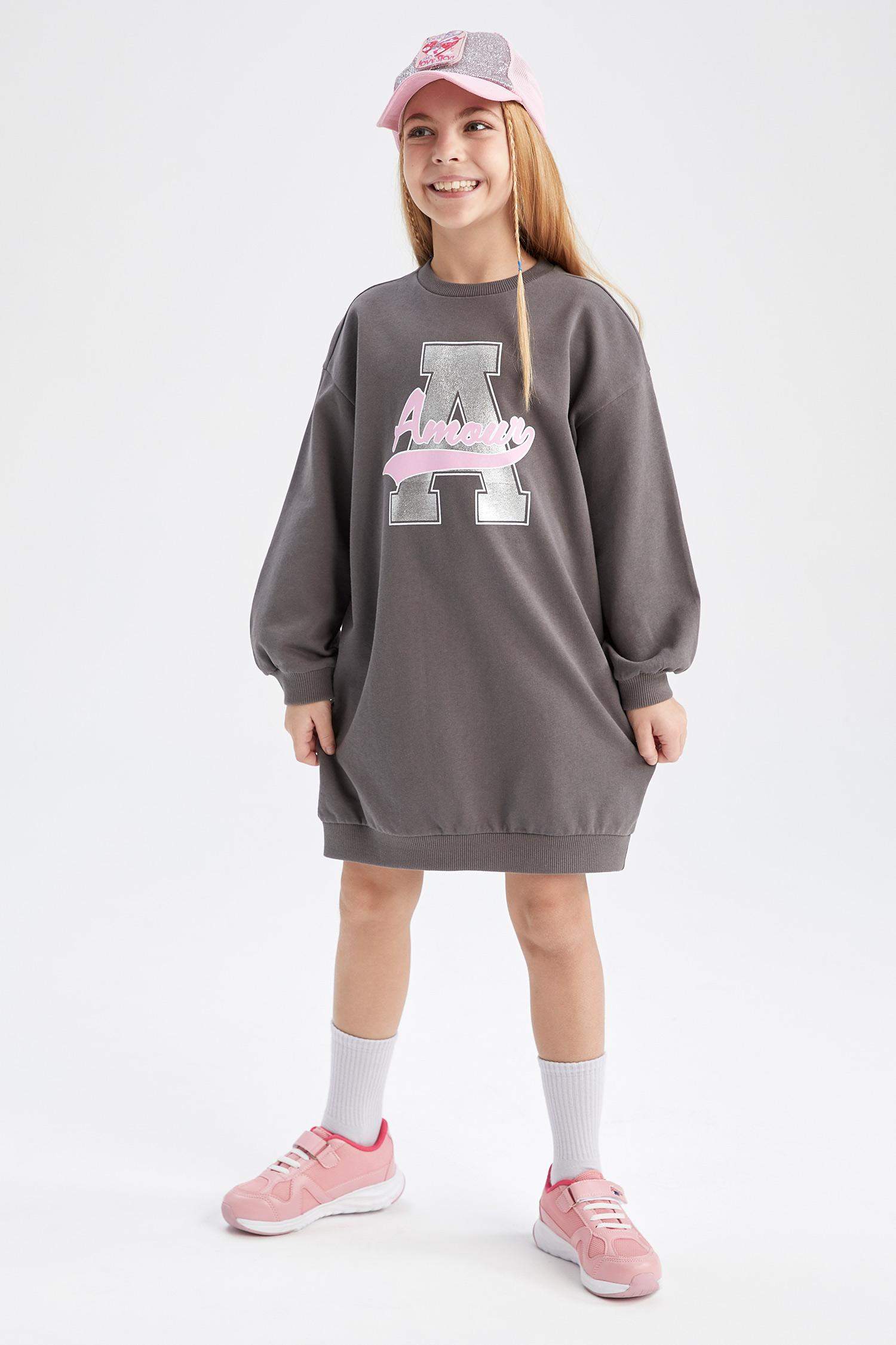 فستان قماش بقصة عادية