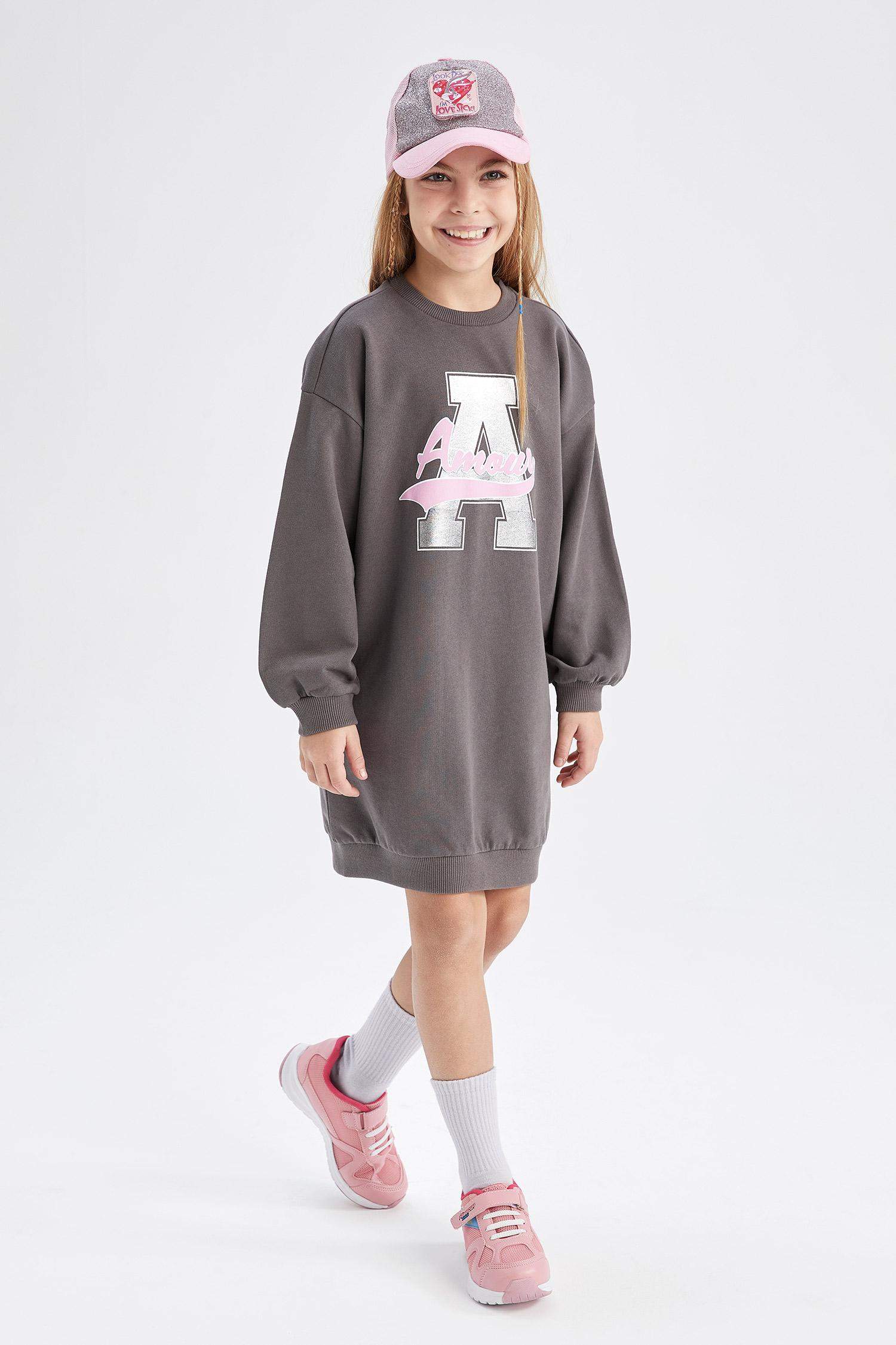 فستان قماش بقصة عادية