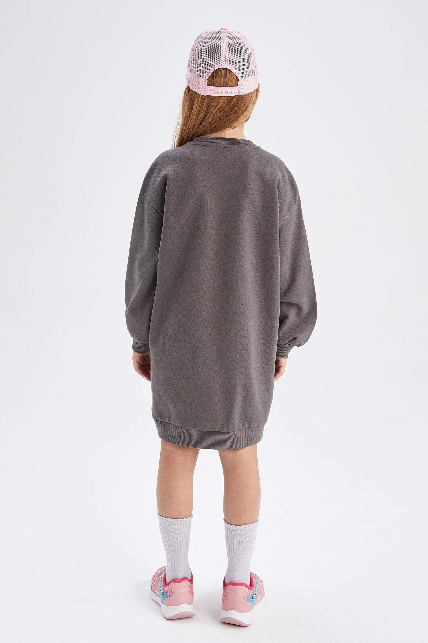 فستان قماش بقصة عادية