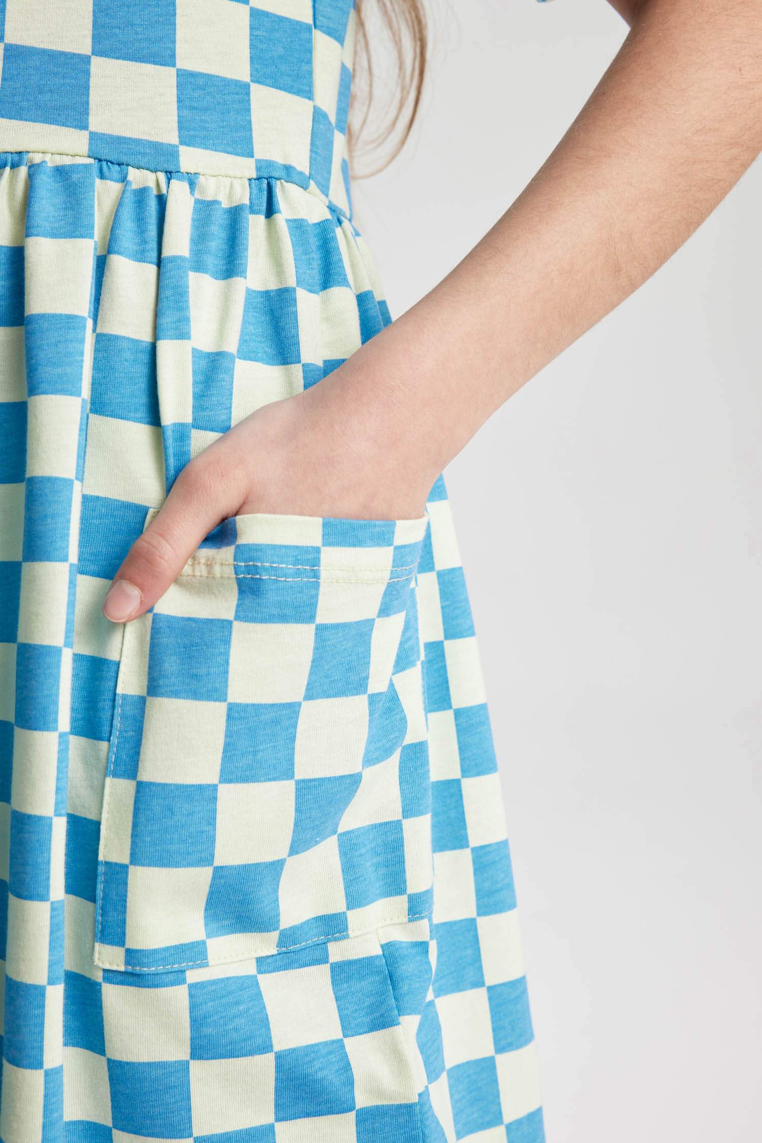 Girl Patterned Short Sleeve Combed Cotton Dress