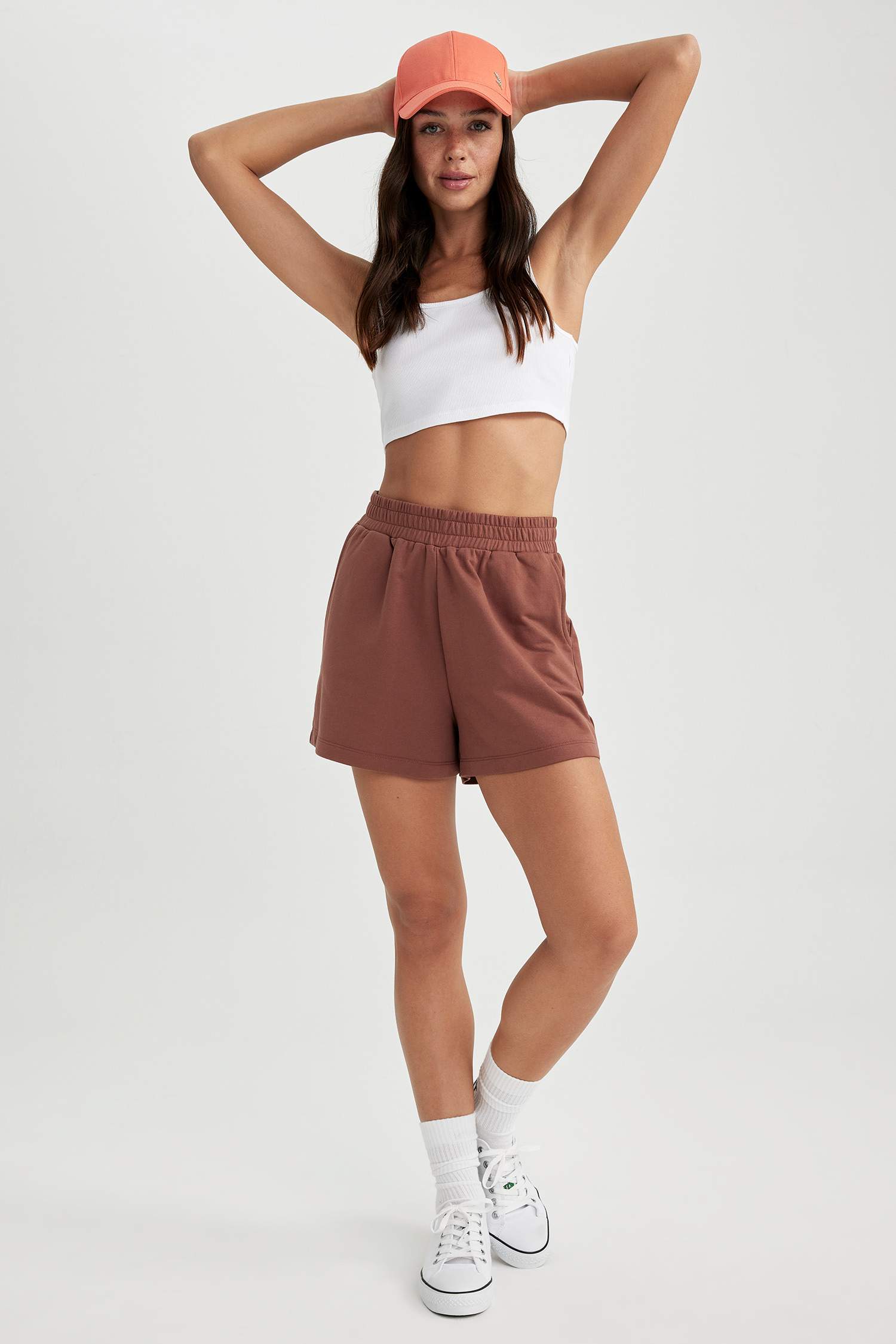 Regular Fit Sweatshirt Fabric Shorts