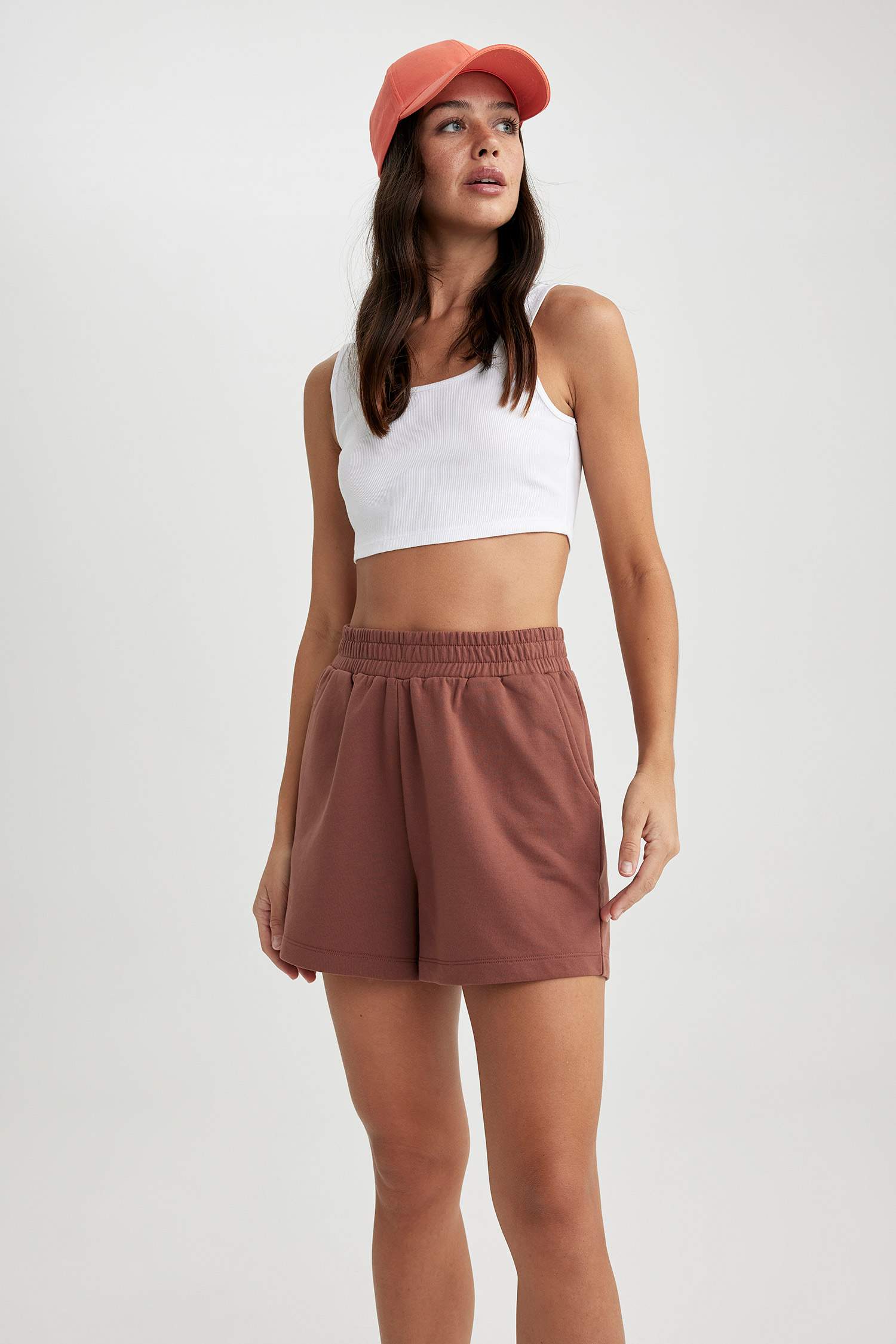 Regular Fit Sweatshirt Fabric Shorts