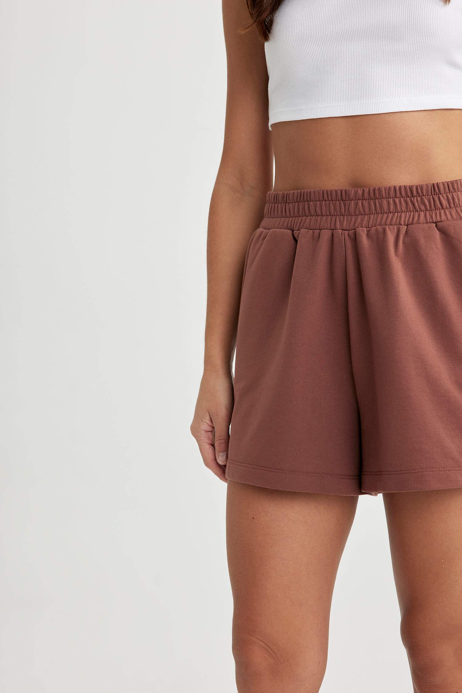 Regular Fit Sweatshirt Fabric Shorts