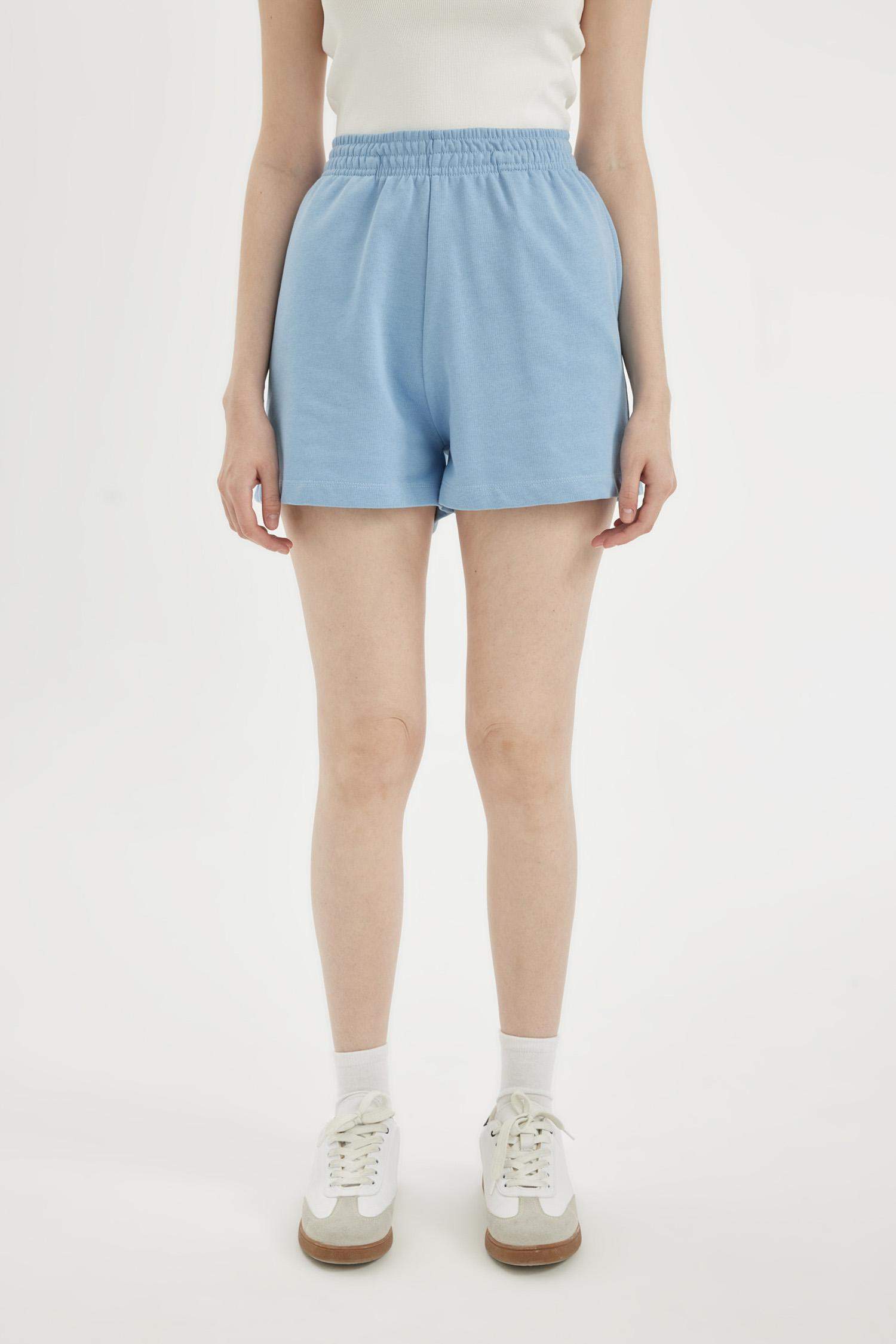 Regular Fit Thick Sweatshirt Fabric Regular Hem Shorts