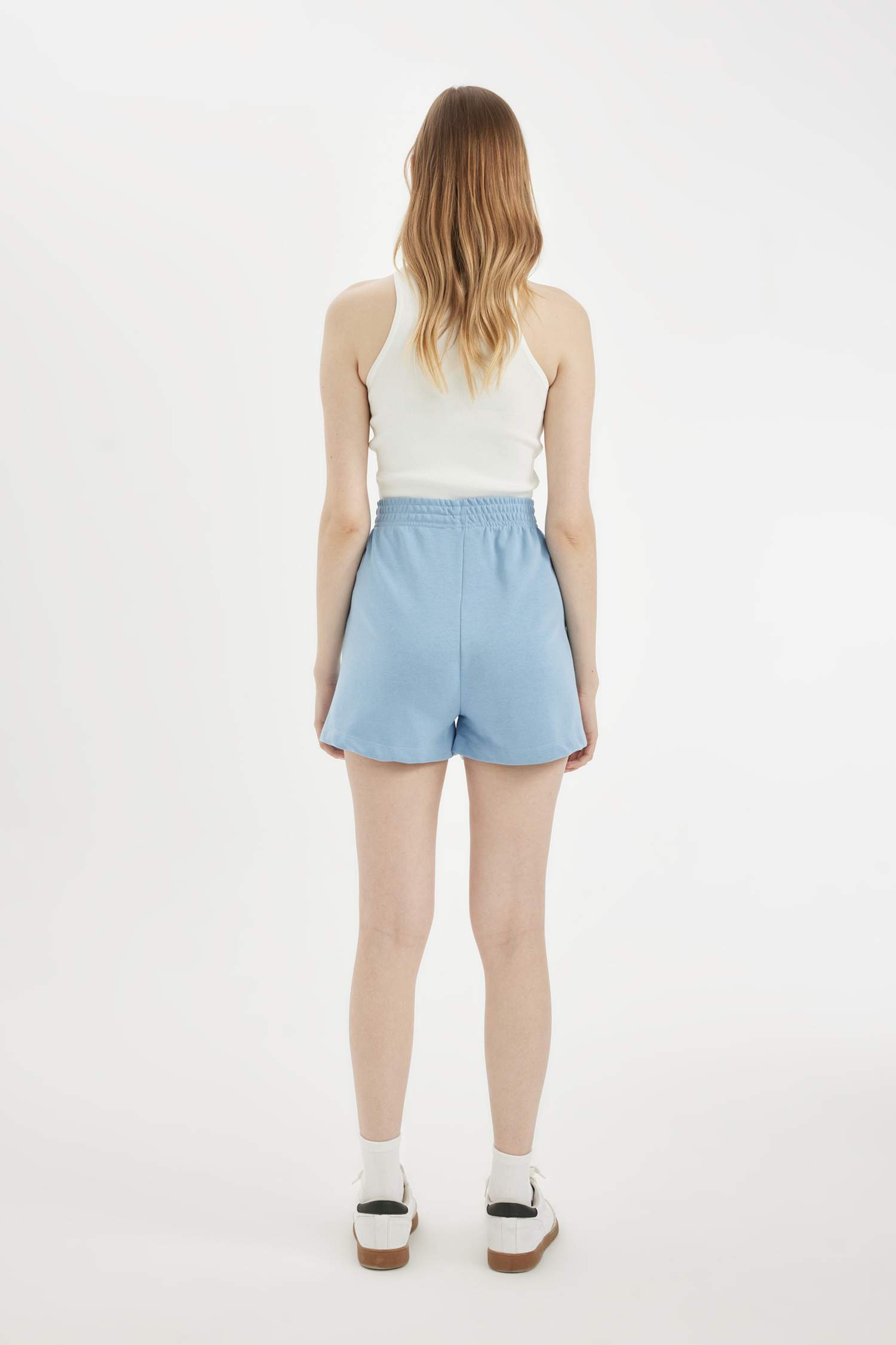 Regular Fit Thick Sweatshirt Fabric Regular Hem Shorts