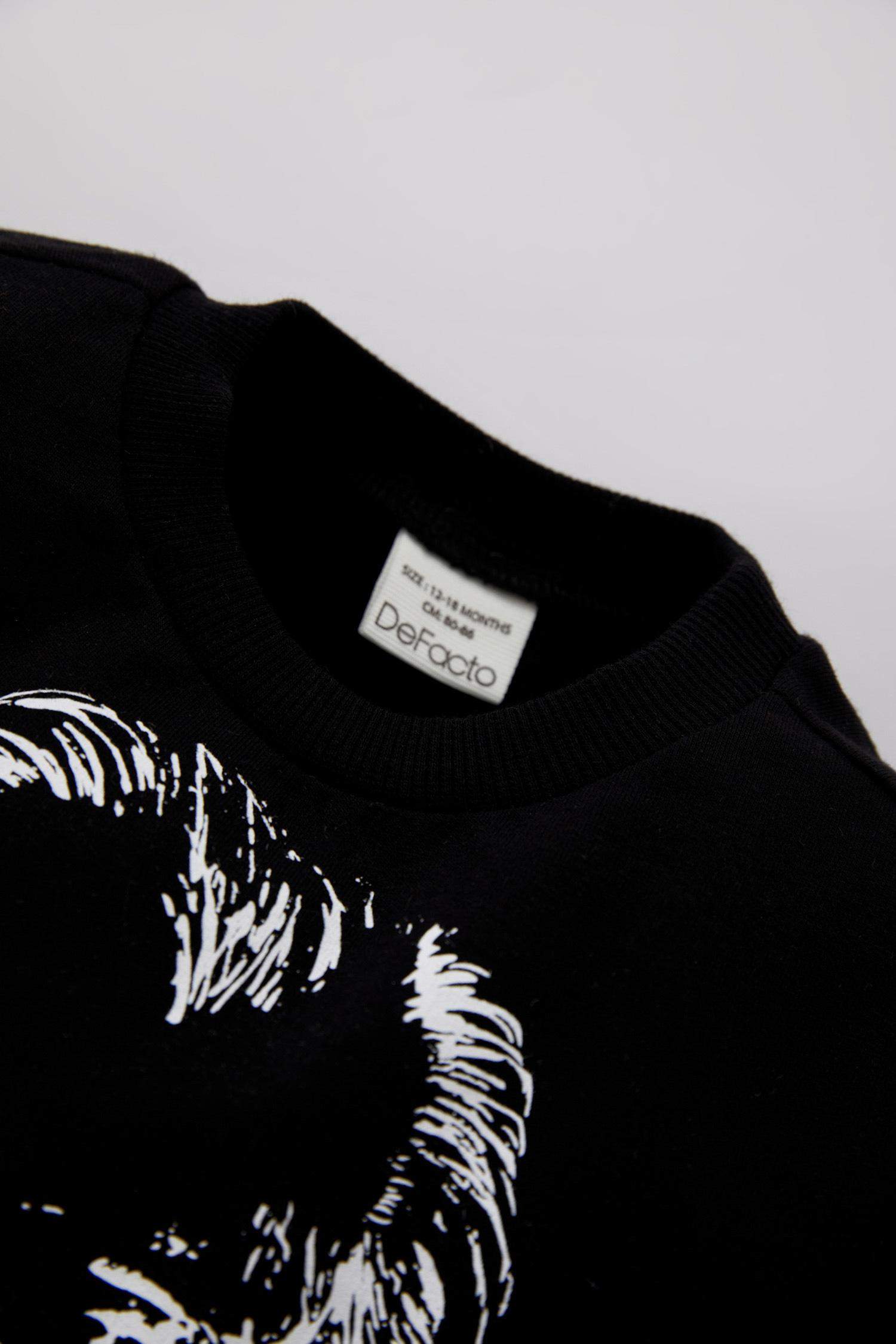 Kız Bebek Bisiklet Yaka Atatürk Baskılı Sweatshirt