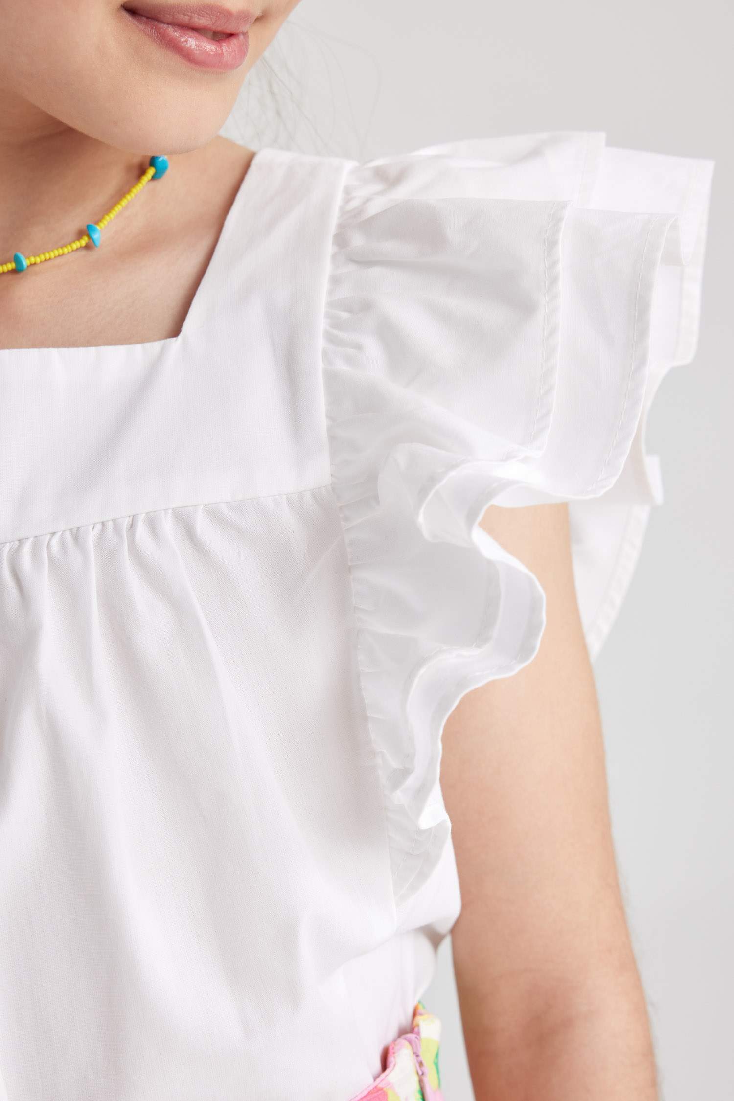 بلوزة نص كم بناتي قطن نص كم