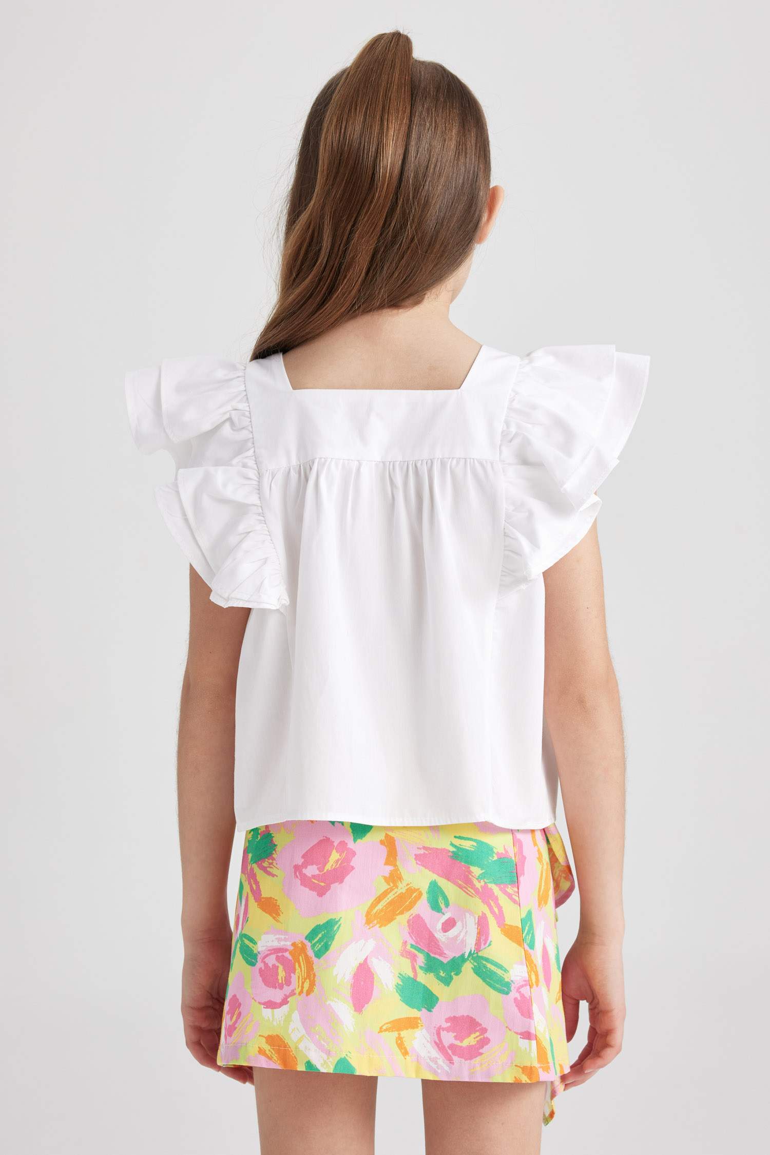 بلوزة نص كم بناتي قطن نص كم