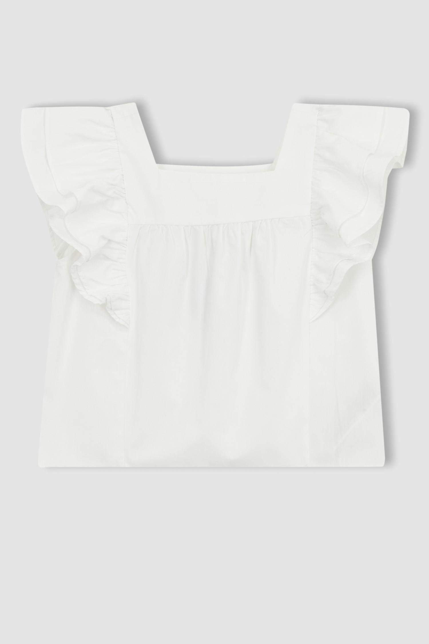 بلوزة نص كم بناتي قطن نص كم