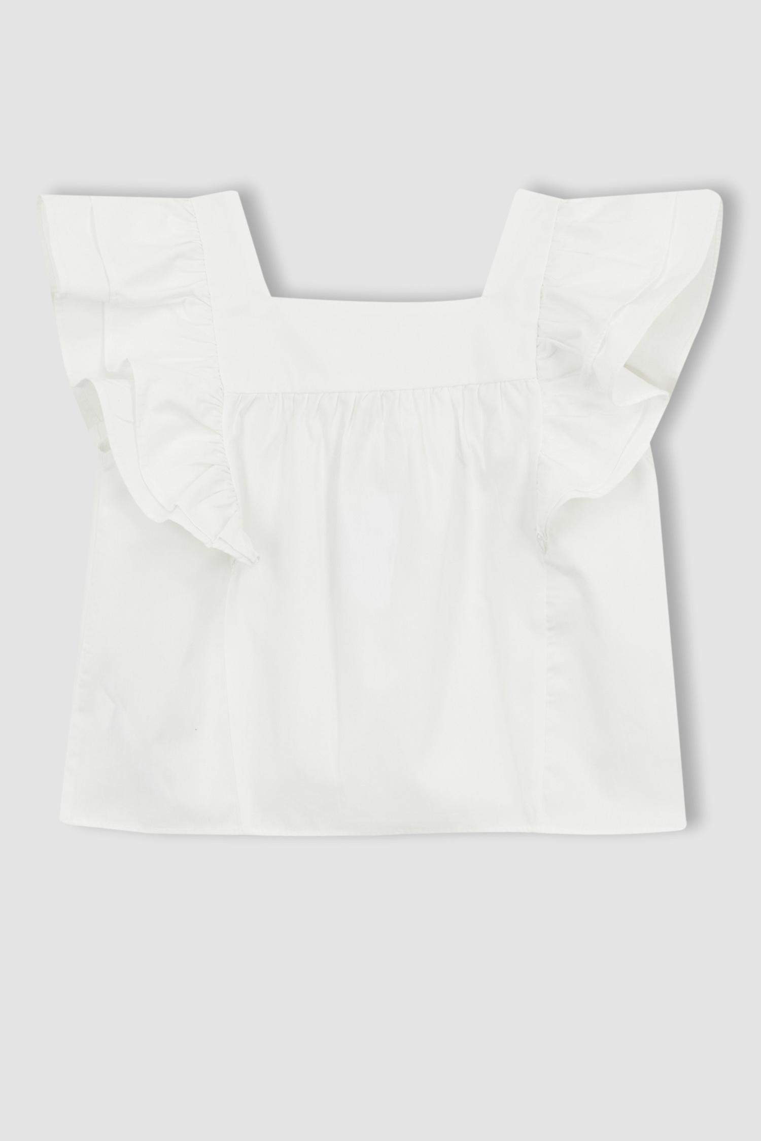 بلوزة نص كم بناتي قطن نص كم