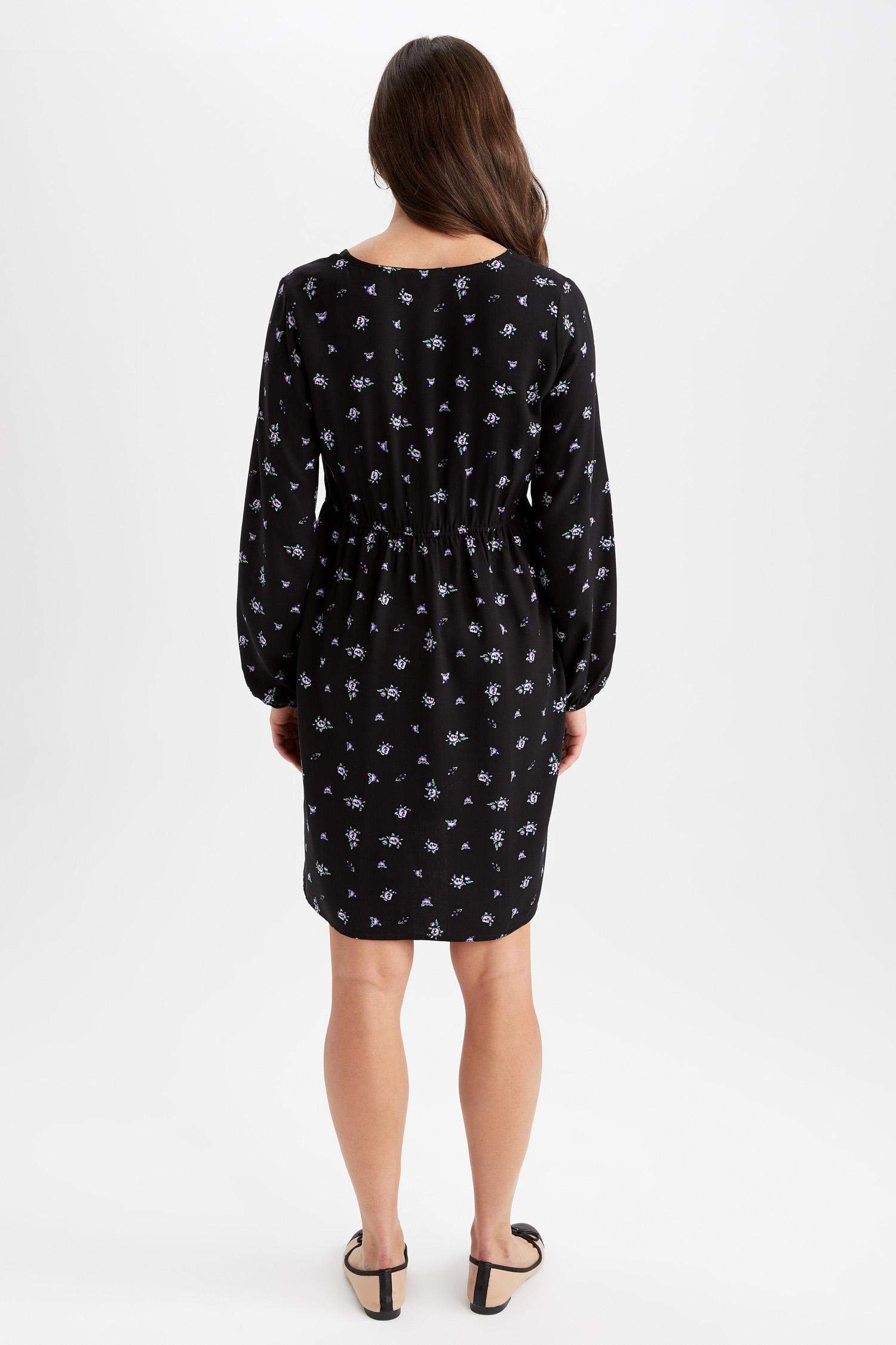 Robe de Maternité à manches longues et longueur genou