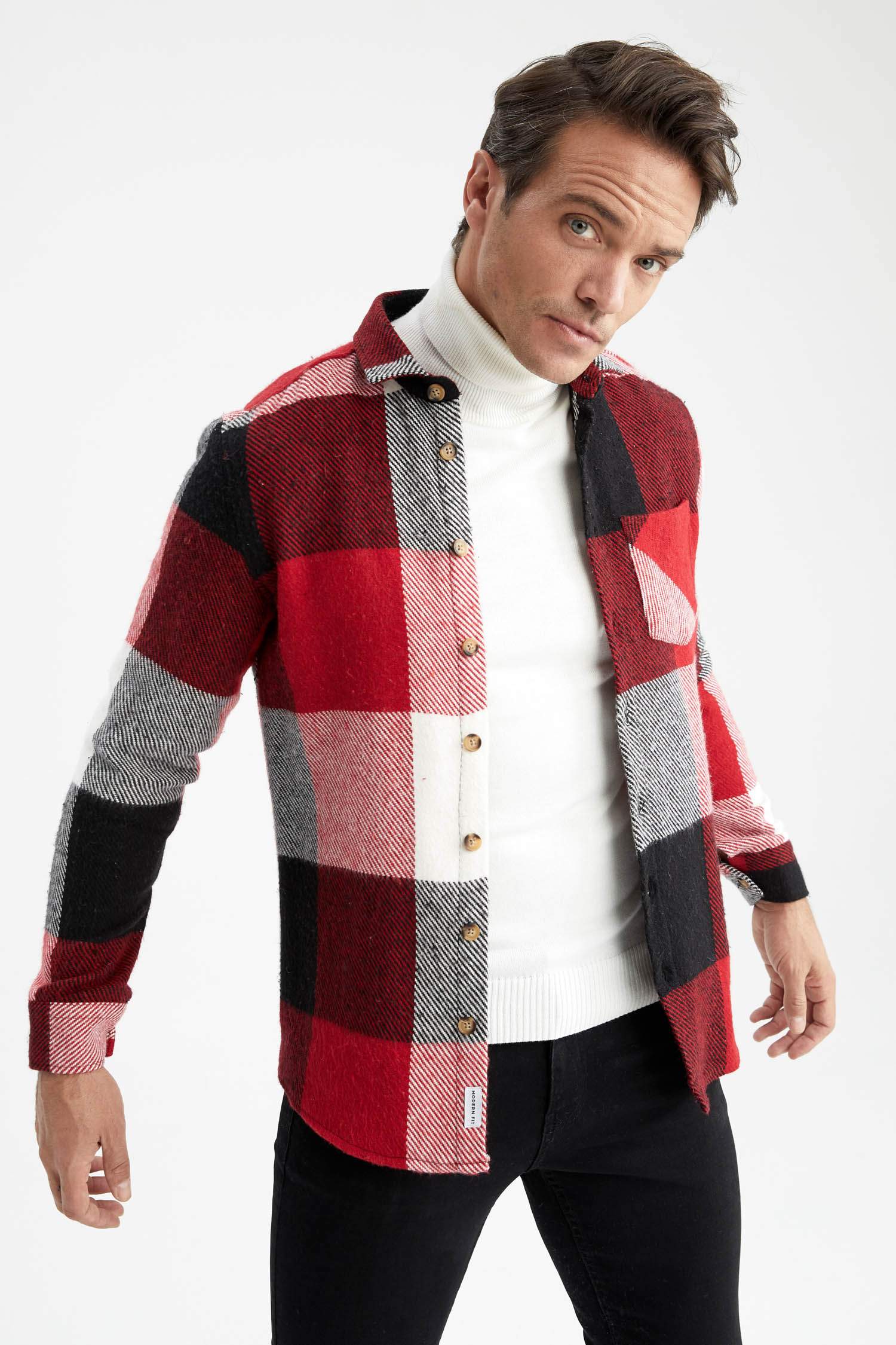 قميص ردن طويل قصة عادية