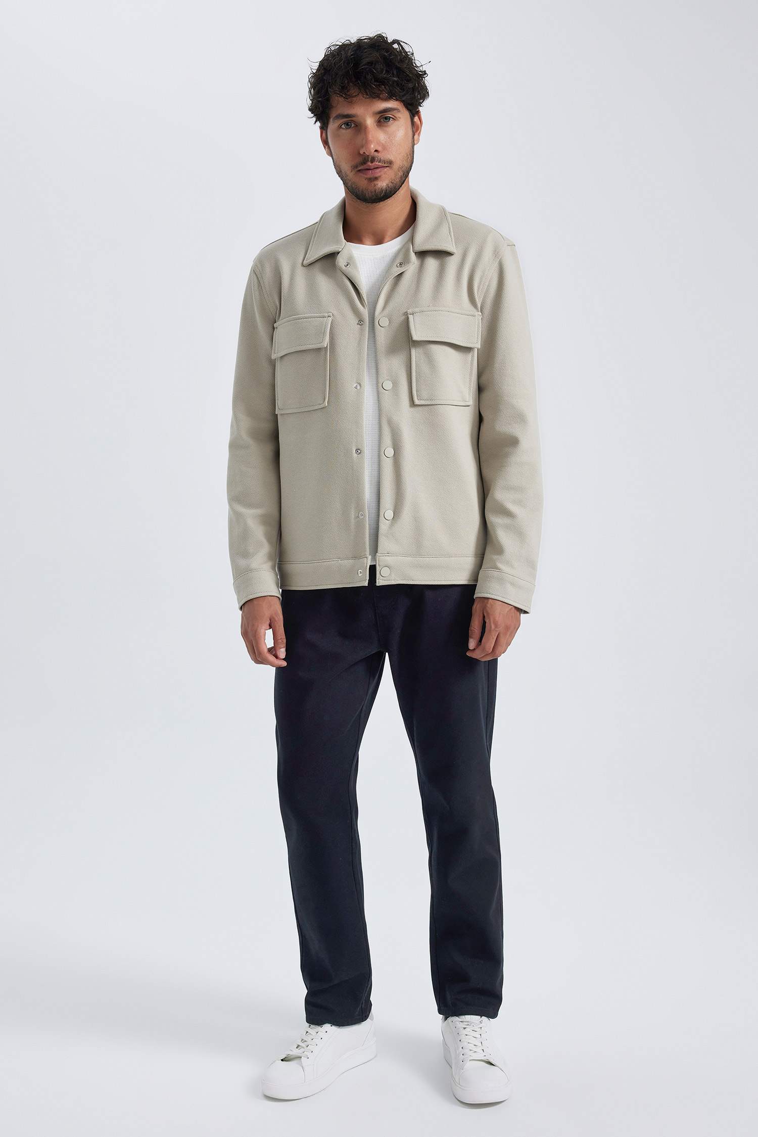 Regular Fit Polo Collar Overshirt