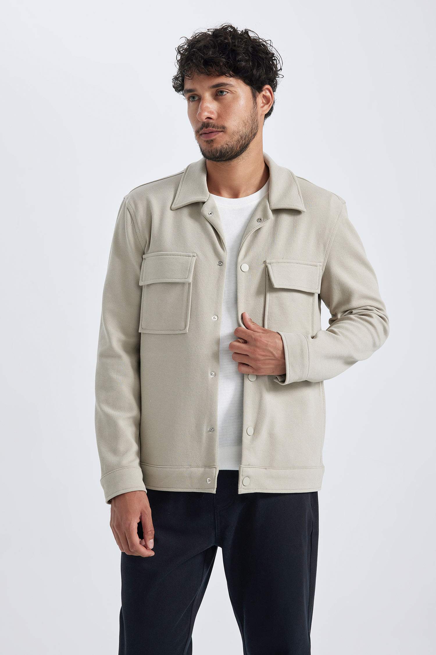 Regular Fit Polo Collar Overshirt