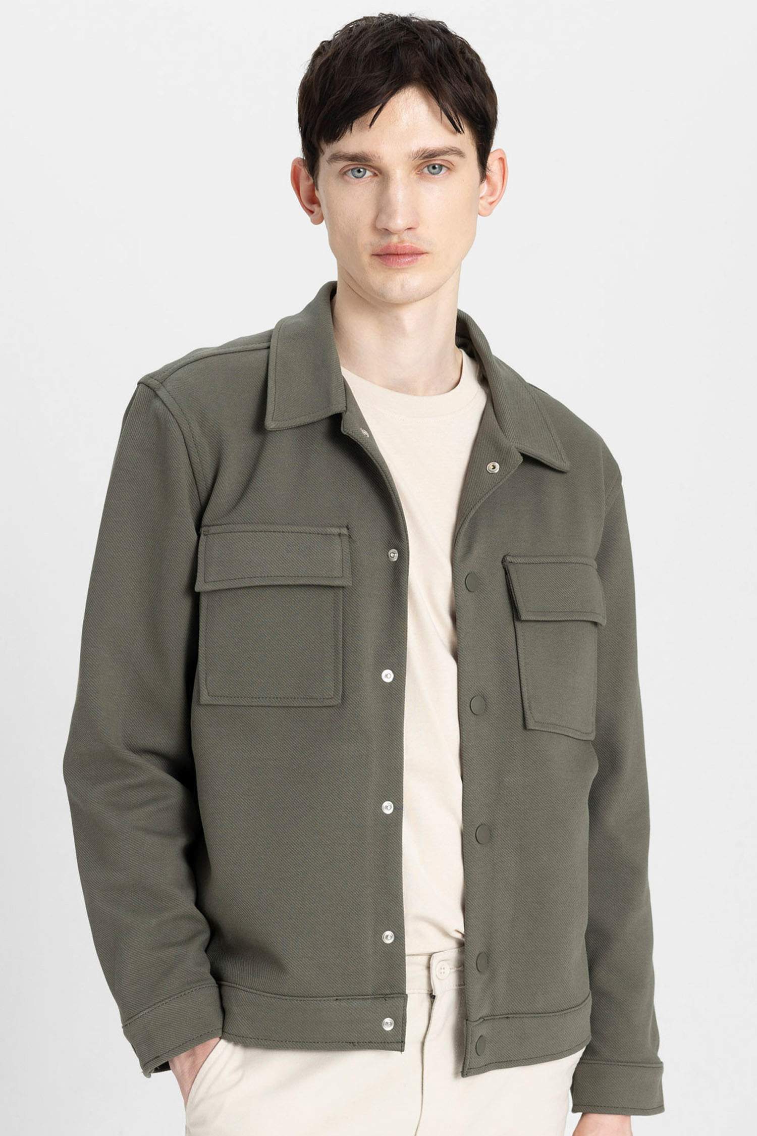 Regular Fit Polo Collar Overshirt