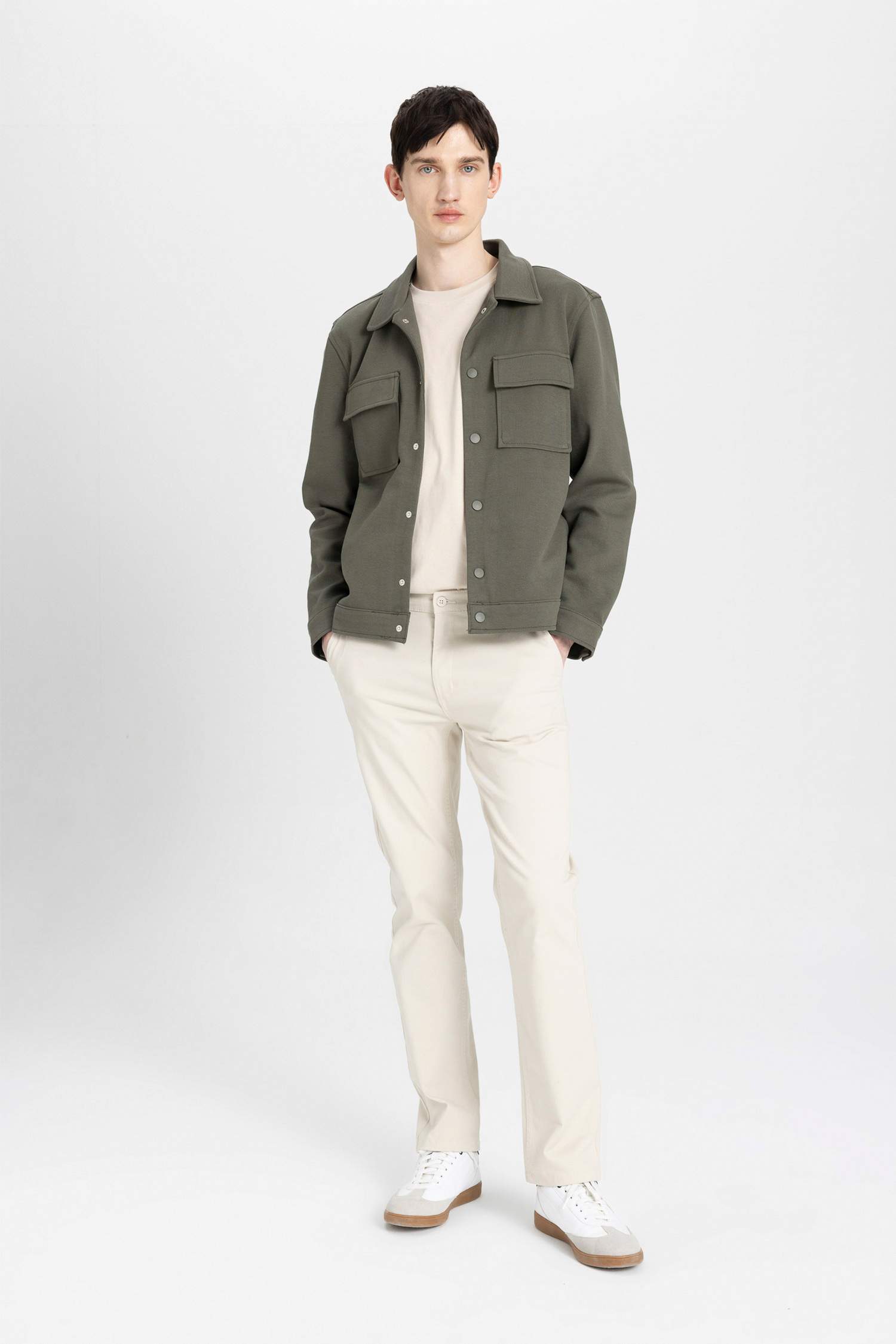 Regular Fit Polo Collar Overshirt