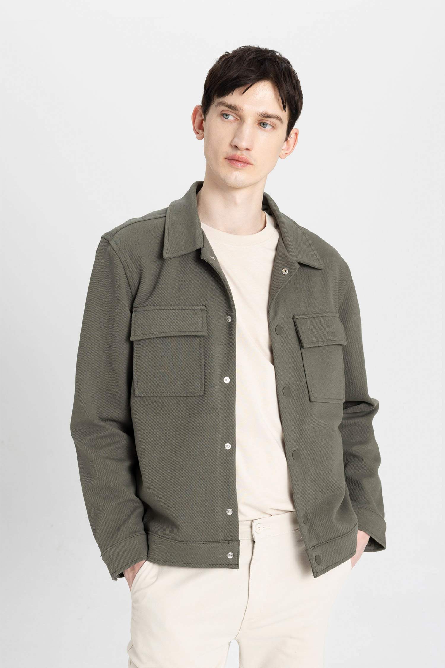 Regular Fit Polo Collar Overshirt