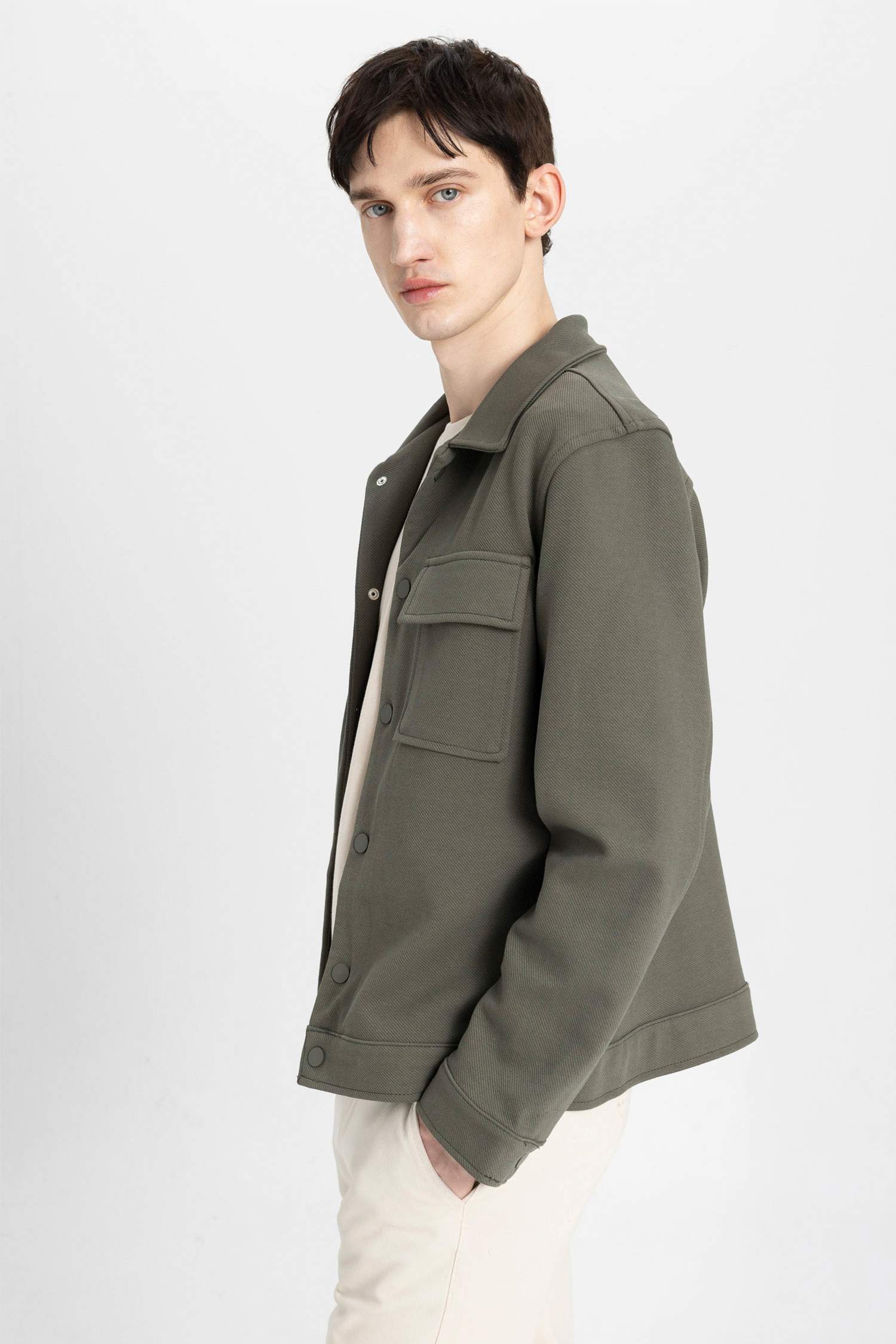 Regular Fit Polo Collar Overshirt