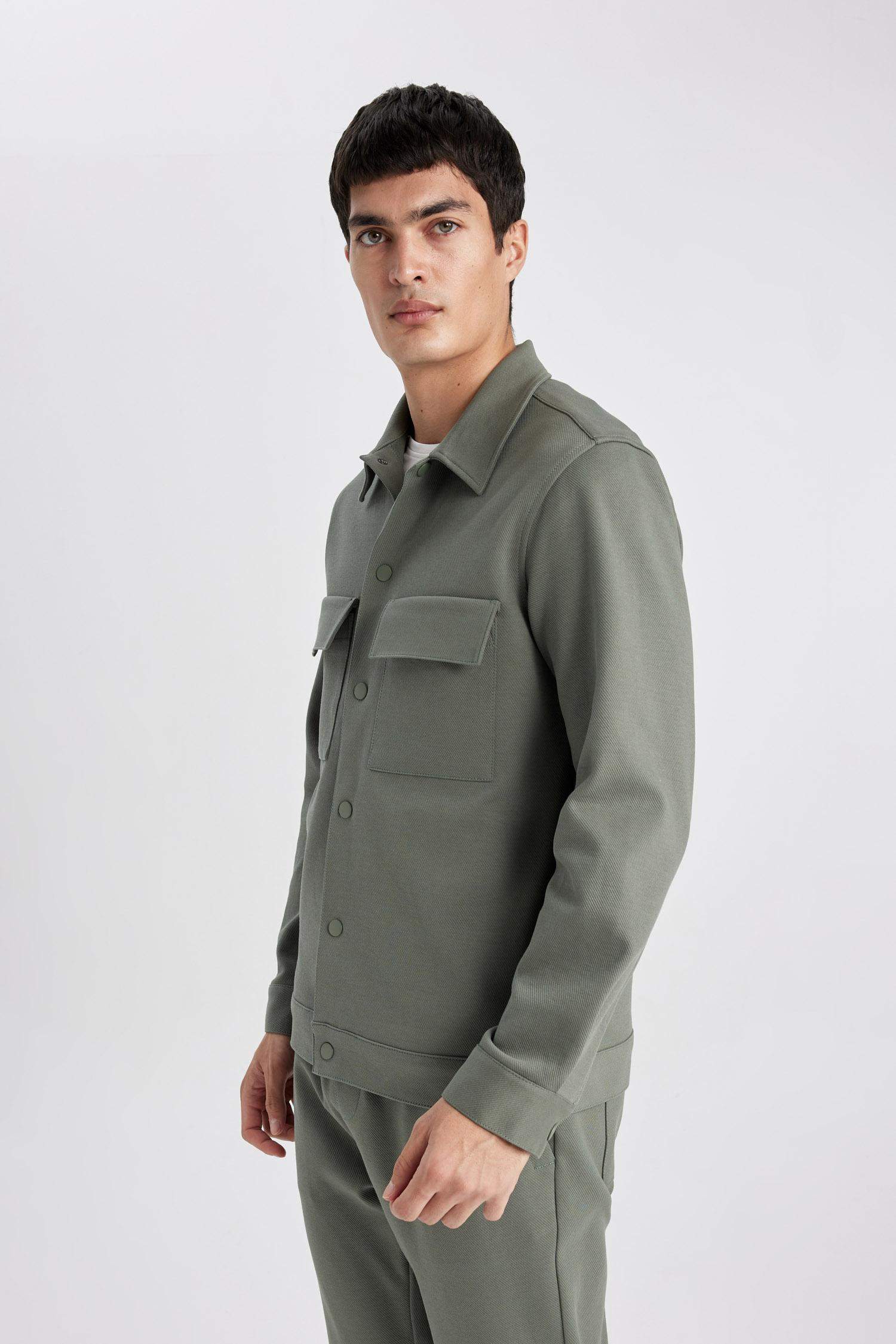 Regular Fit Polo Collar Overshirt