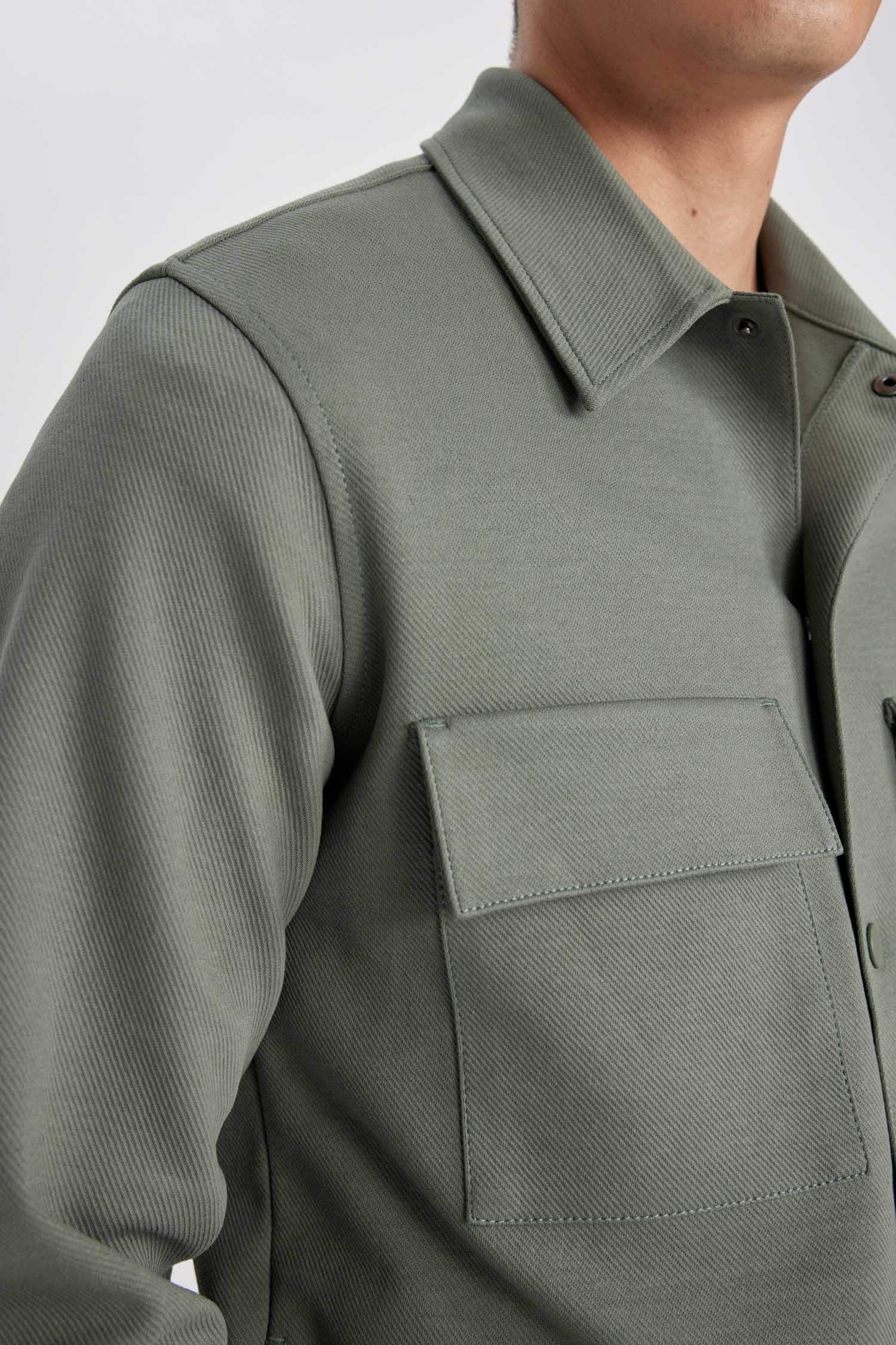 Regular Fit Polo Collar Overshirt