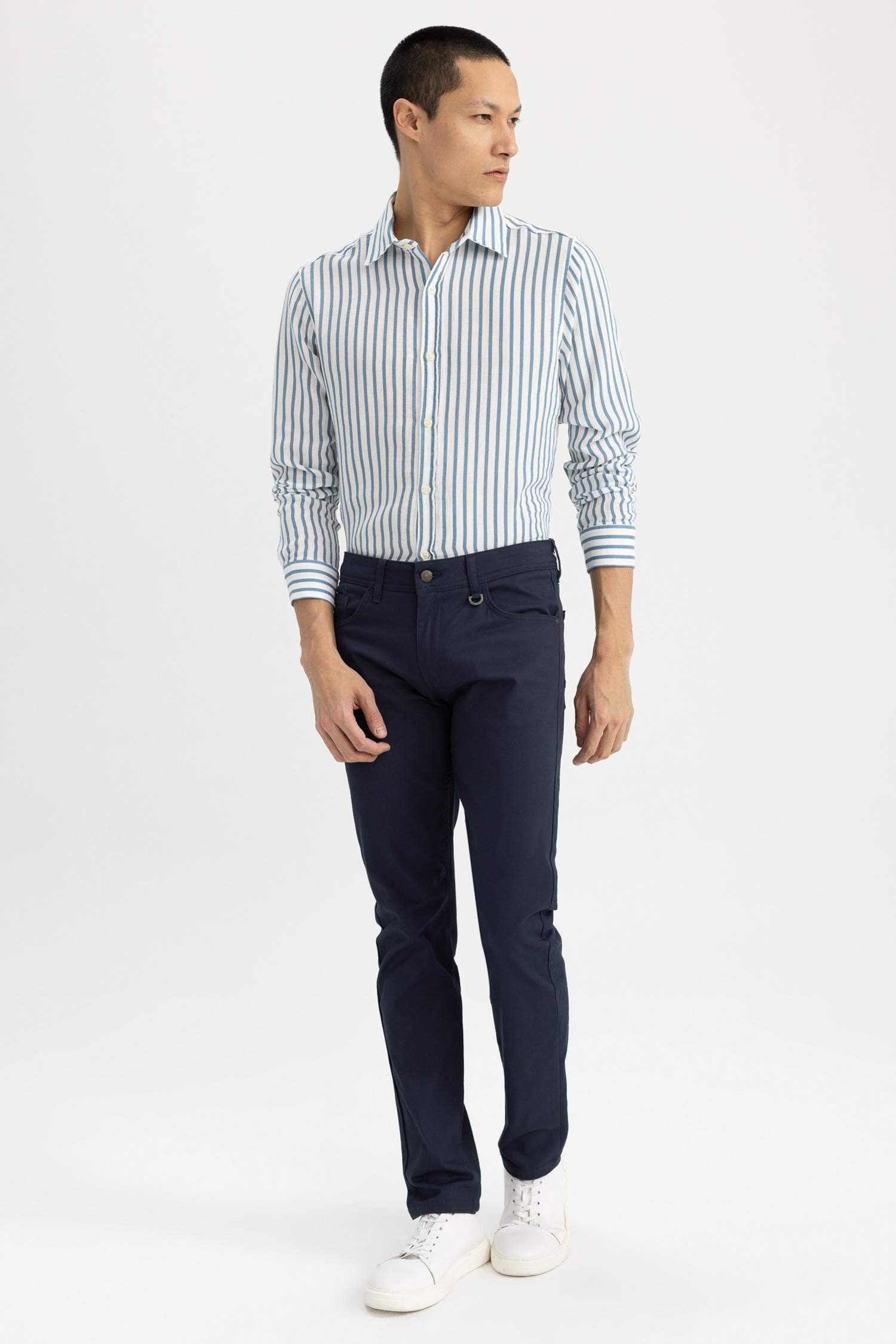 поло жаға мақта Ұзын жеңді көйлек