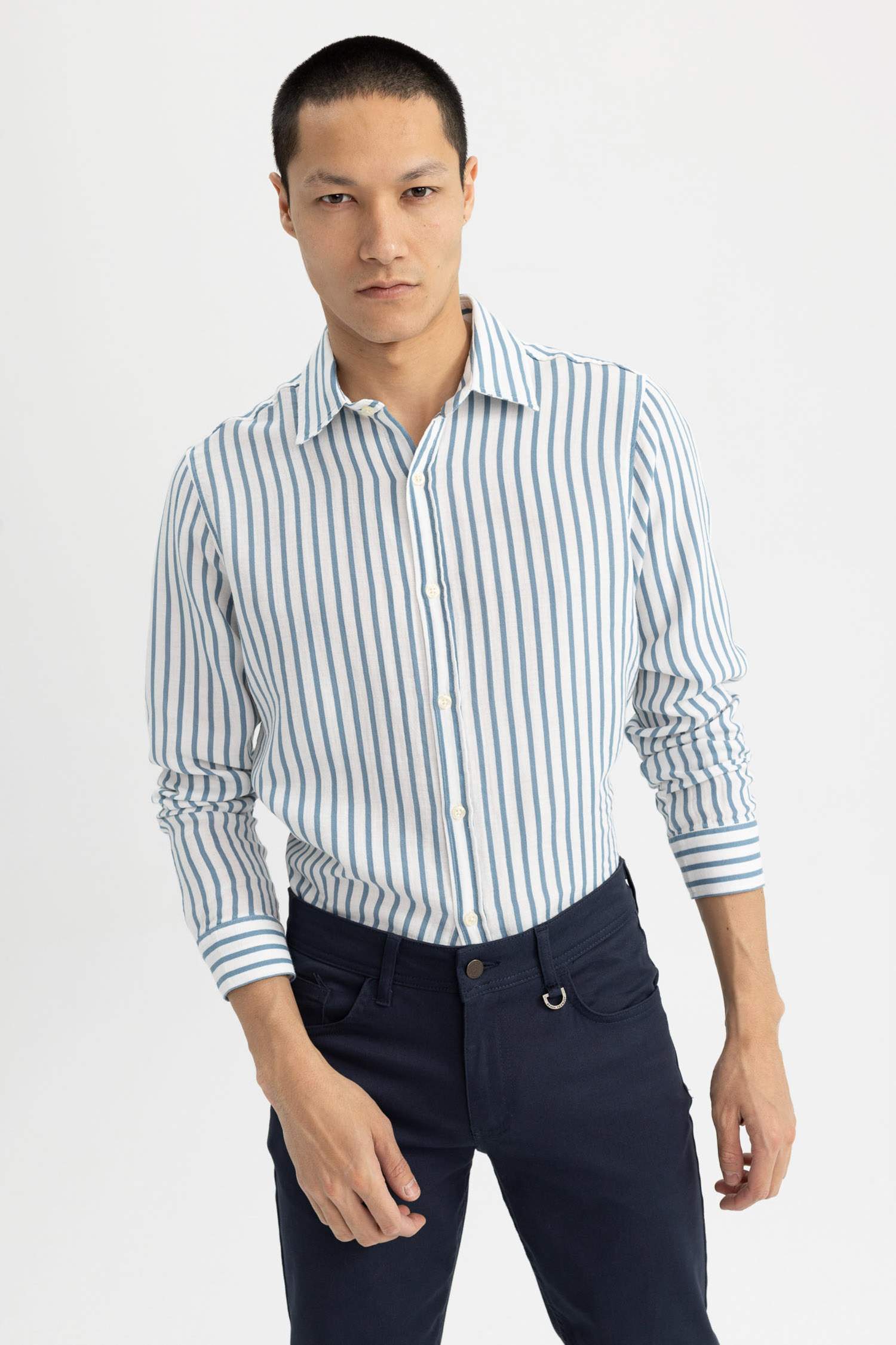 поло жаға мақта Ұзын жеңді көйлек