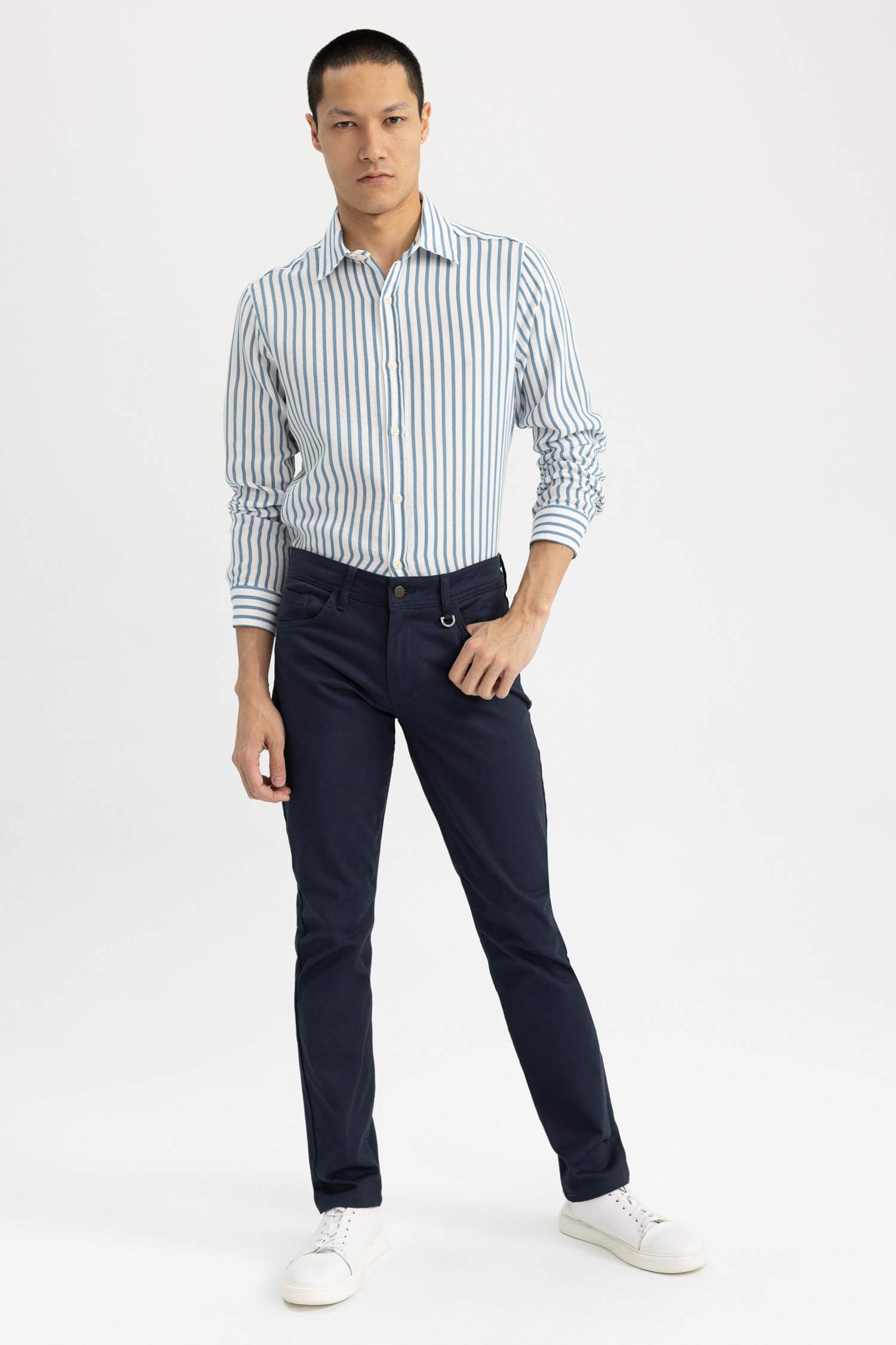 поло жаға мақта Ұзын жеңді көйлек