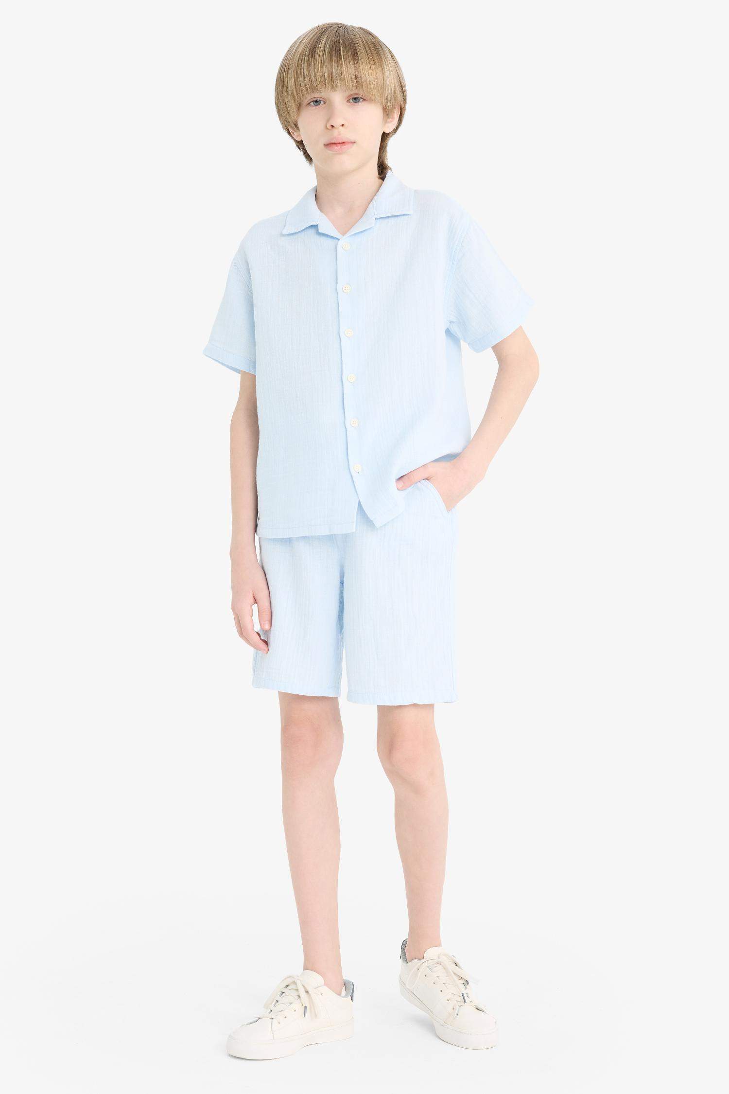 Boy Regular Fit Muslin Shorts