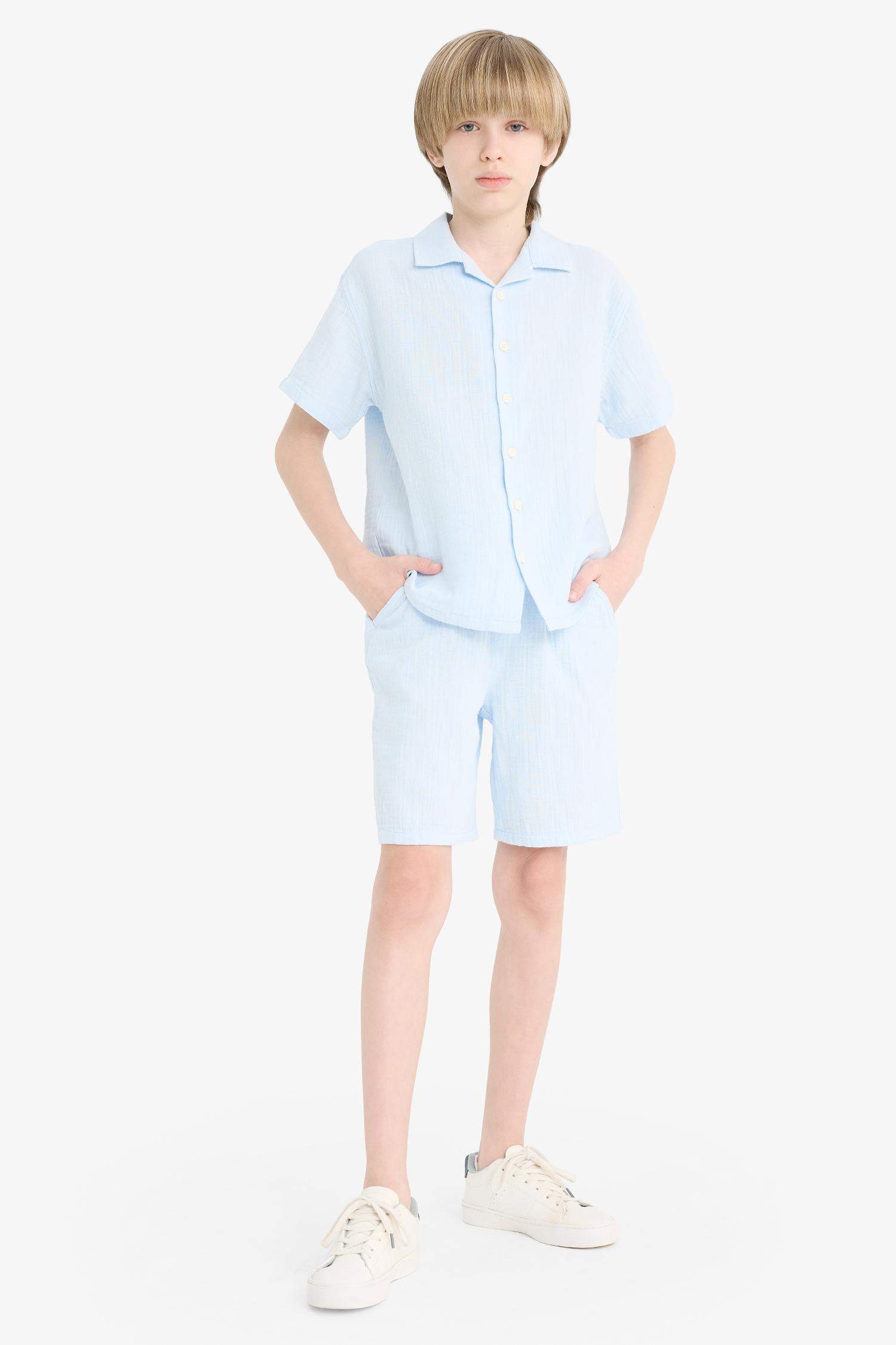 Boy Regular Fit Muslin Shorts