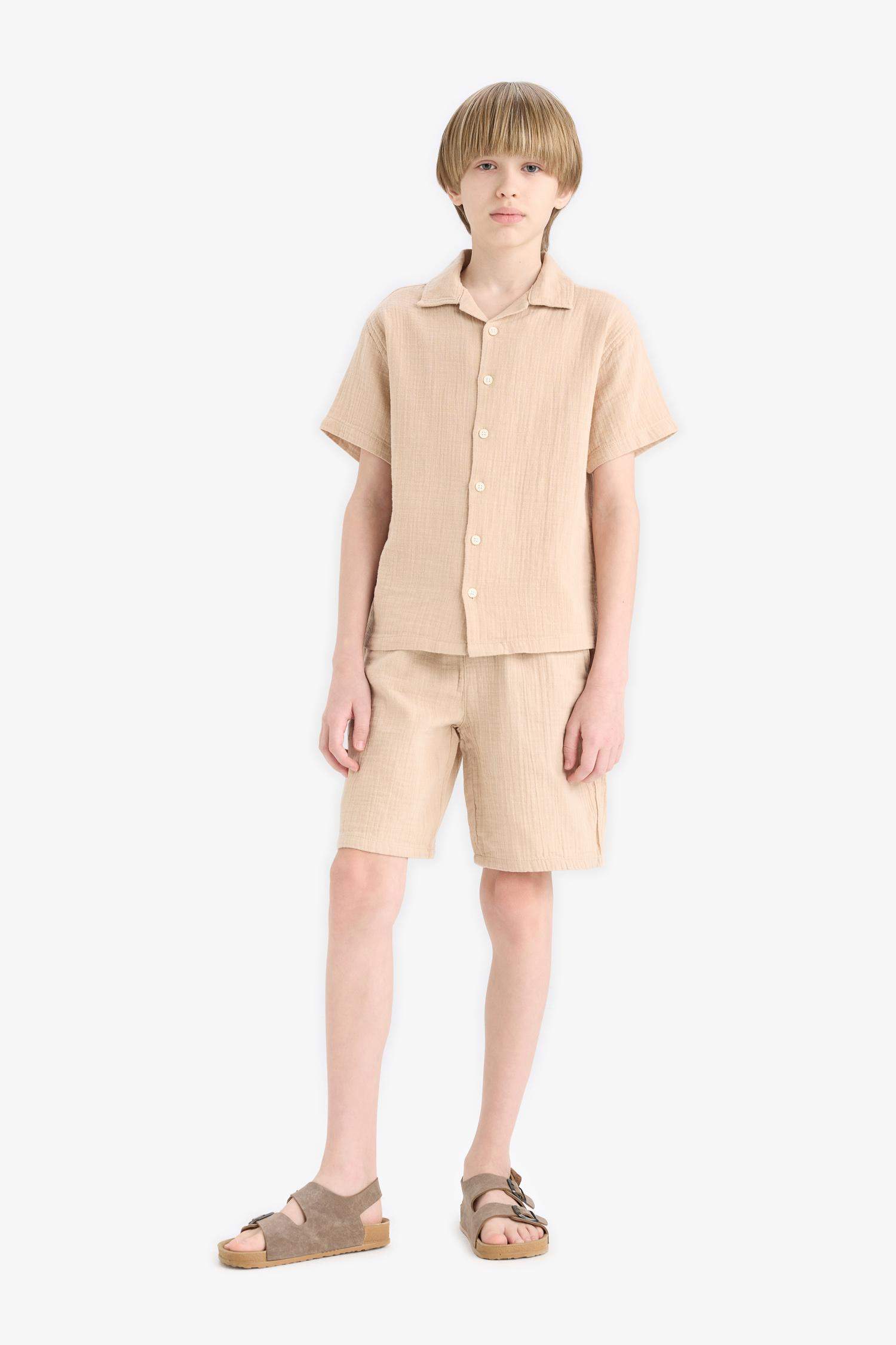 Boy Regular Fit Muslin Shorts