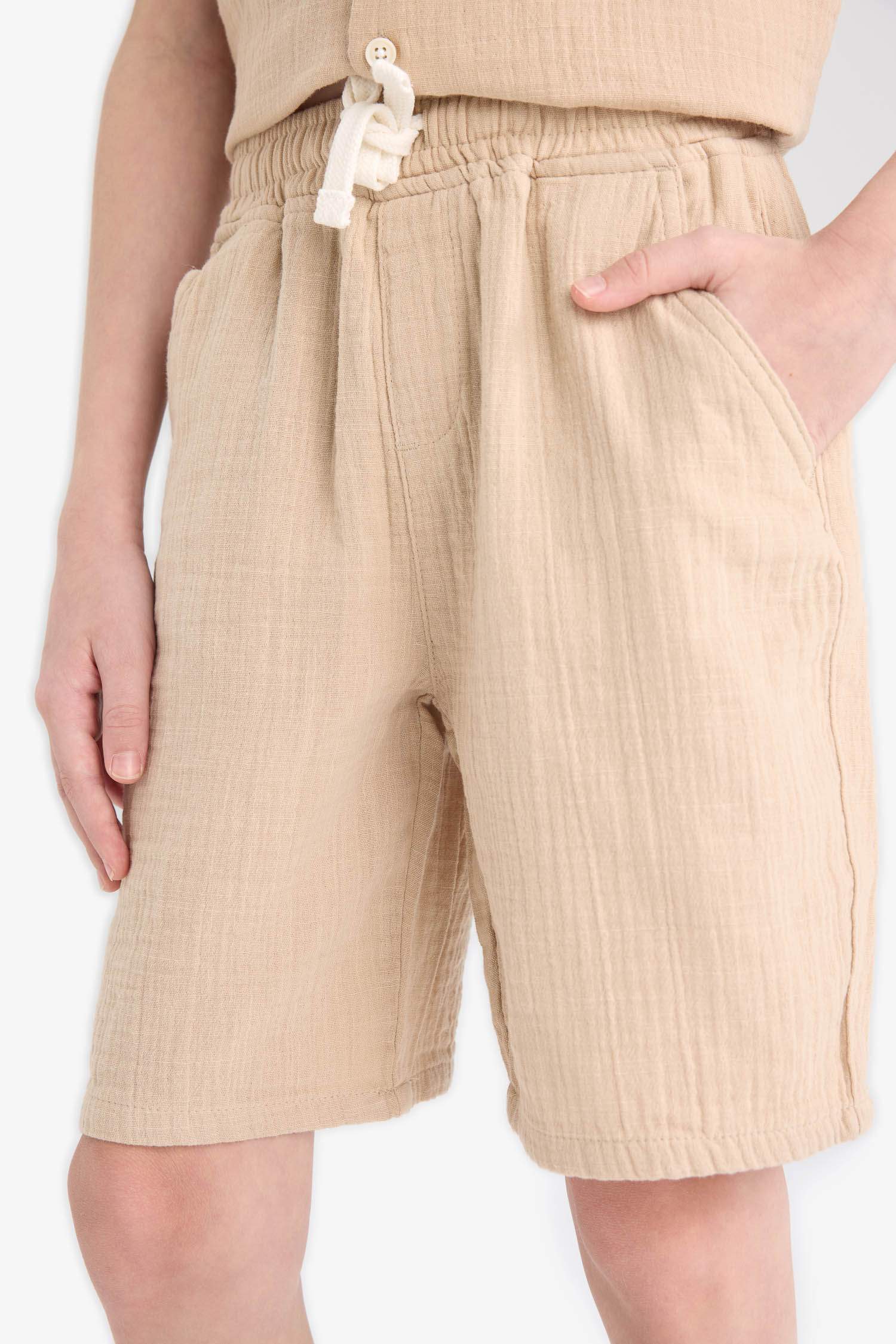 Boy Regular Fit Muslin Shorts