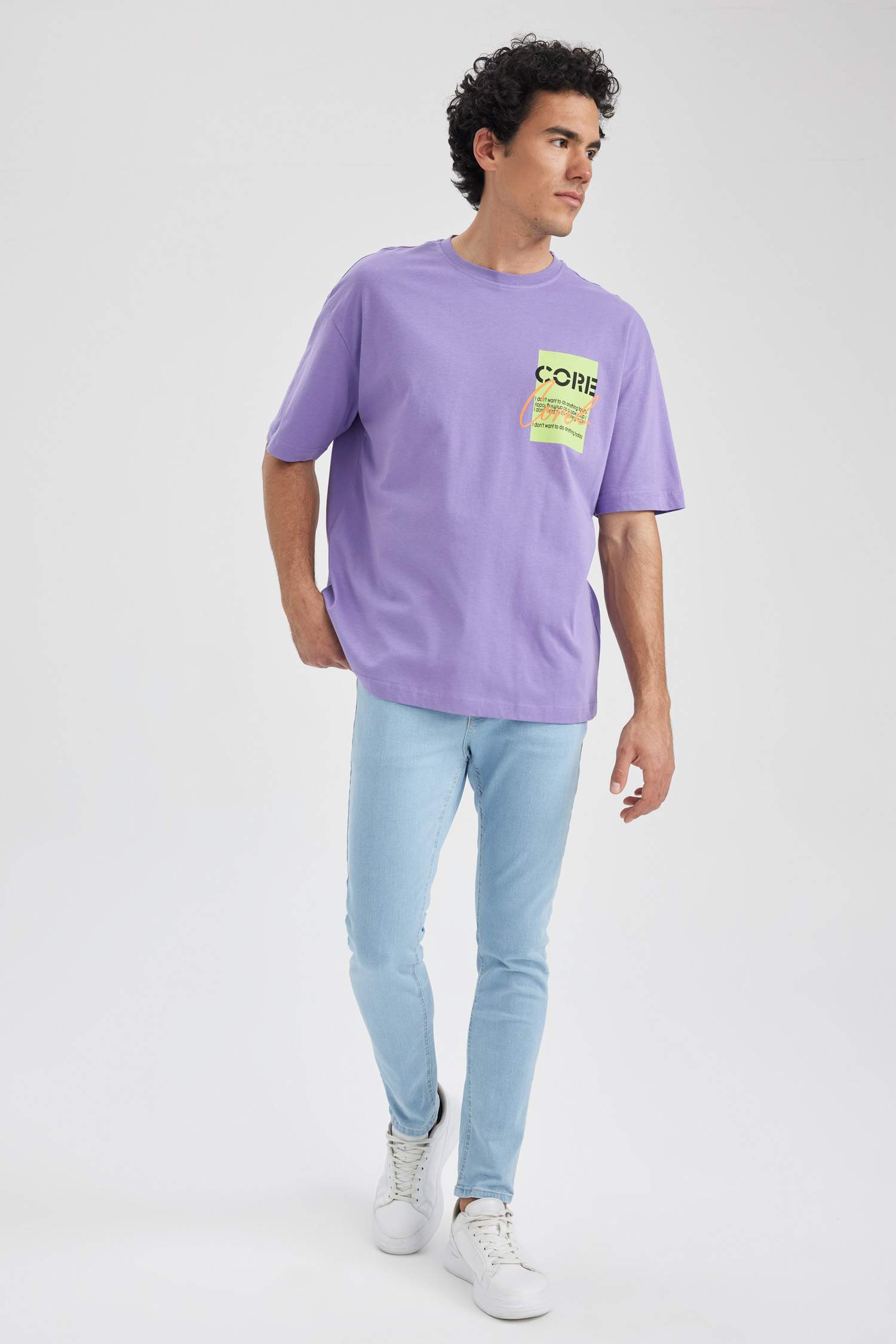 Футболка оверсайз c принтом из 100% хлопка